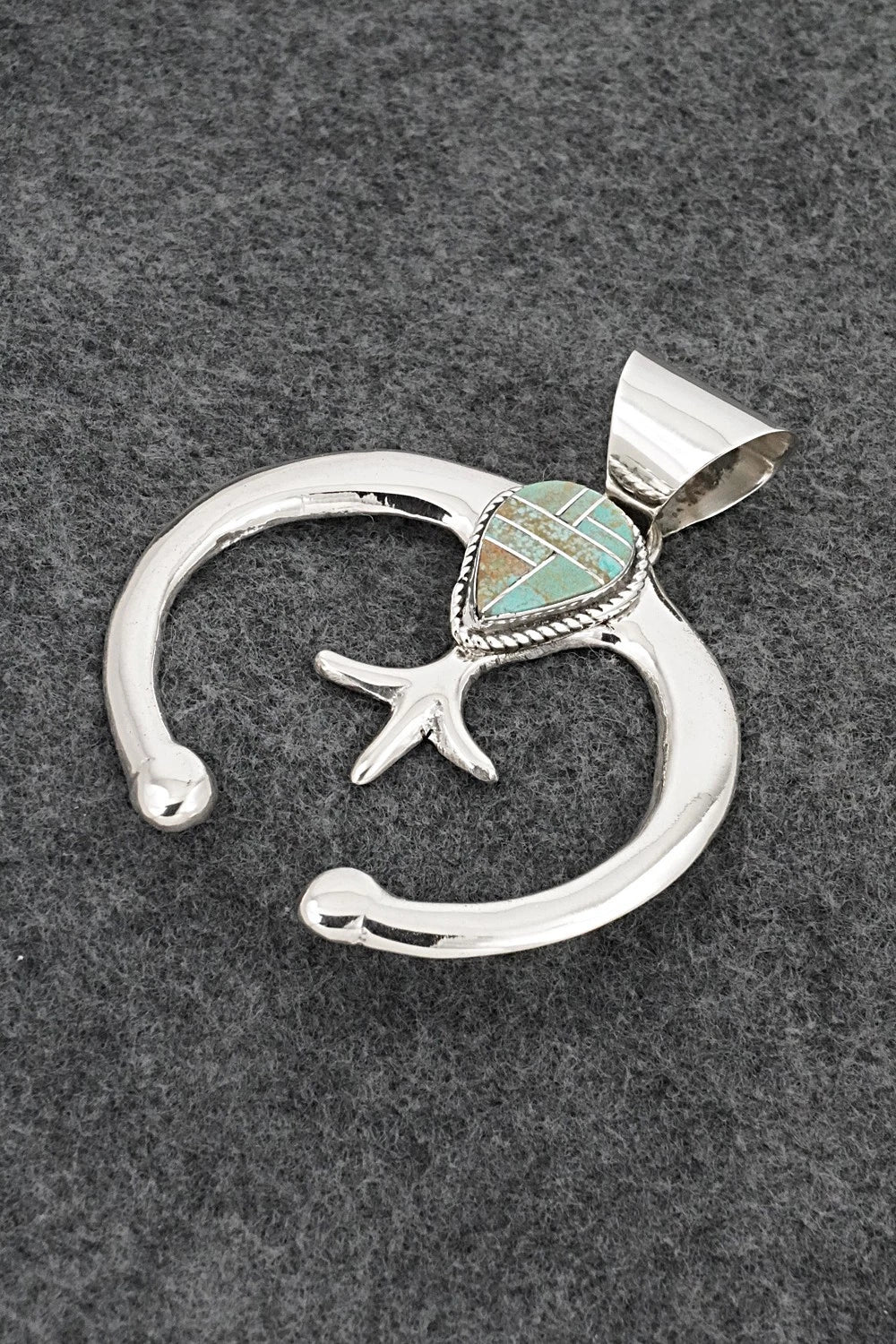 Turquoise & Sterling Silver Pendant - Joseph Martinez