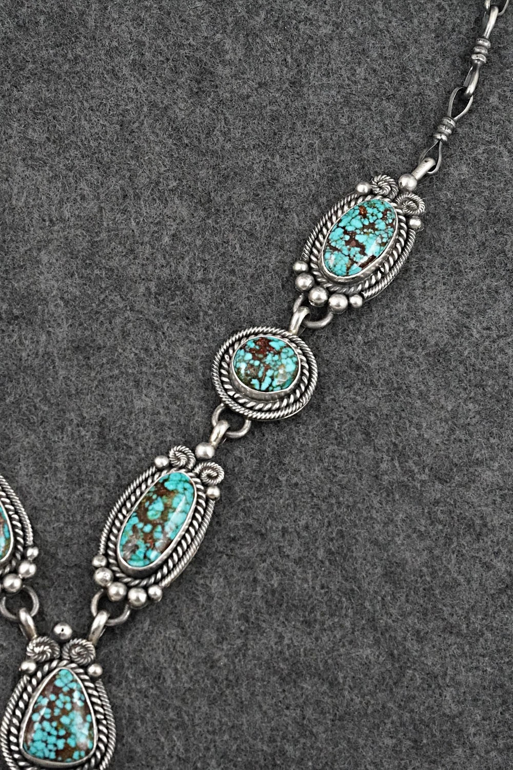 Turquoise & Sterling Silver Necklace and Earrings Set - Rosita Calladitto