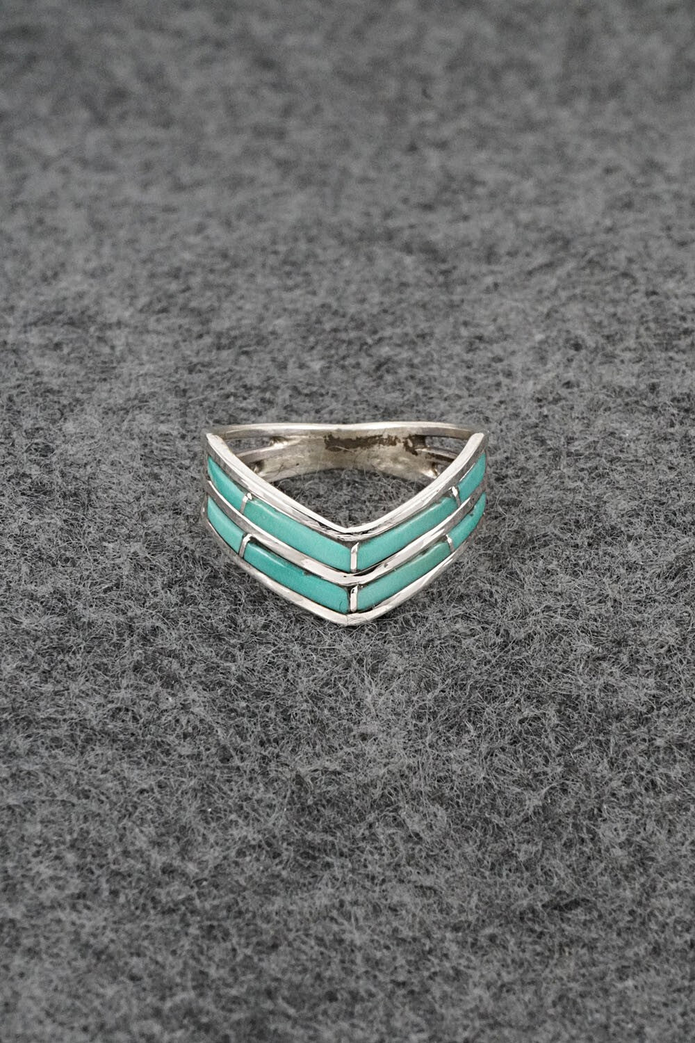 Turquoise & Sterling Silver Ring - Andrew Enrico - Size 7