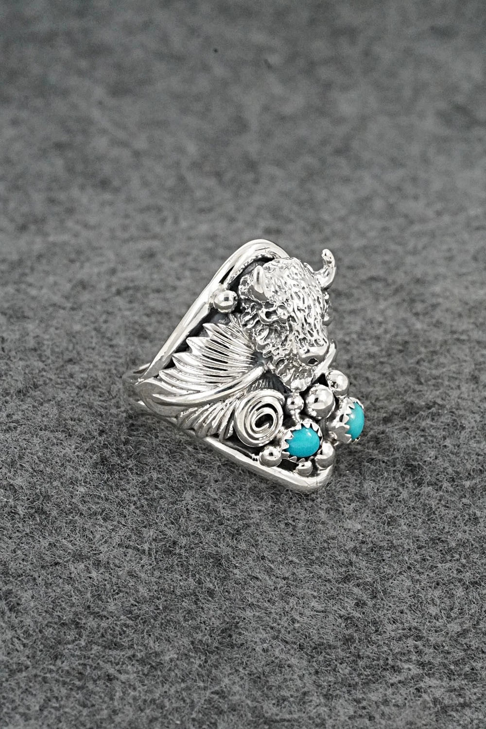 Turquoise & Sterling Silver Ring - Darrell Morgan - Size 10