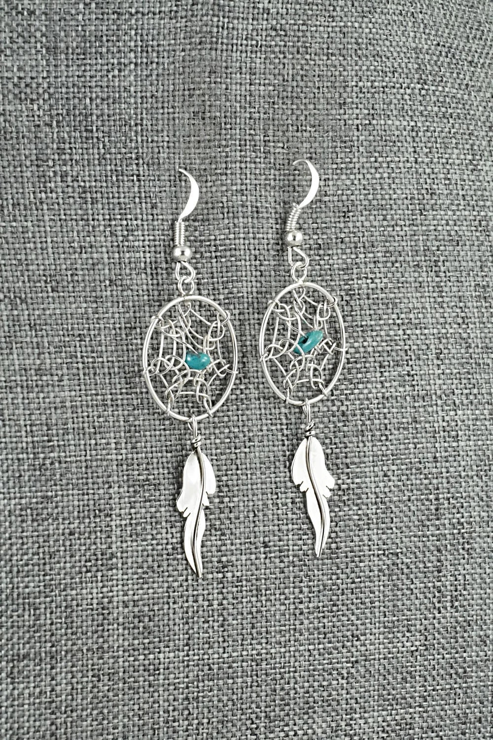 Turquoise & Sterling Silver Earrings - Lorenzo Arviso