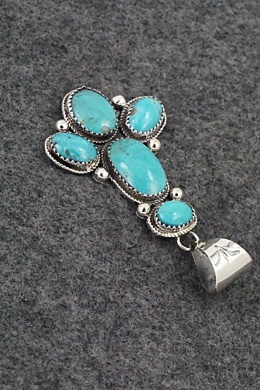 Turquoise & Sterling Silver Pendant - Ernest Hawthorne