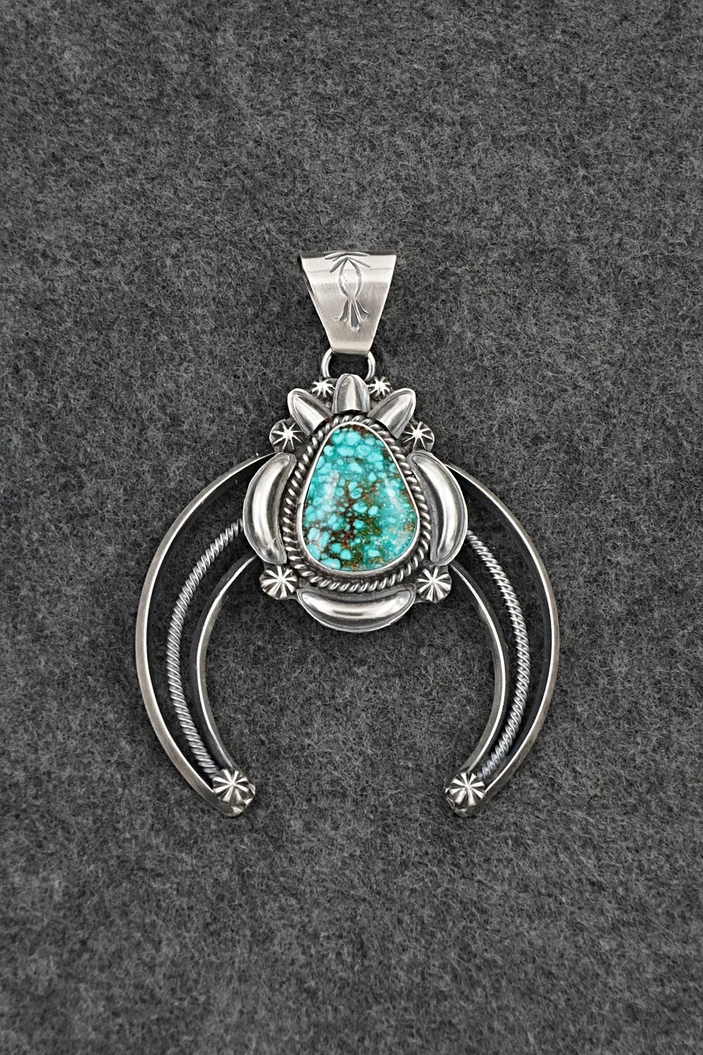 Turquoise & Sterling Silver Naja Pendant - Raymond Delgarito