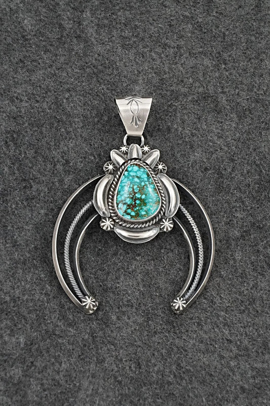 Turquoise & Sterling Silver Naja Pendant - Raymond Delgarito
