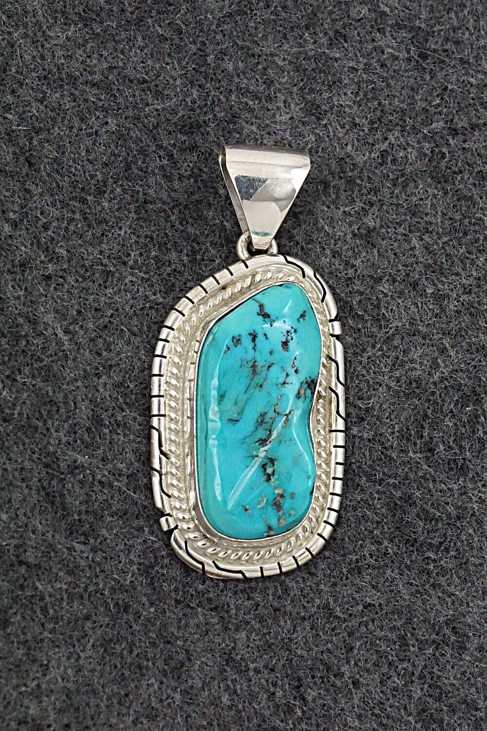 Turquoise & Sterling Silver Pendant - Peggy Skeets