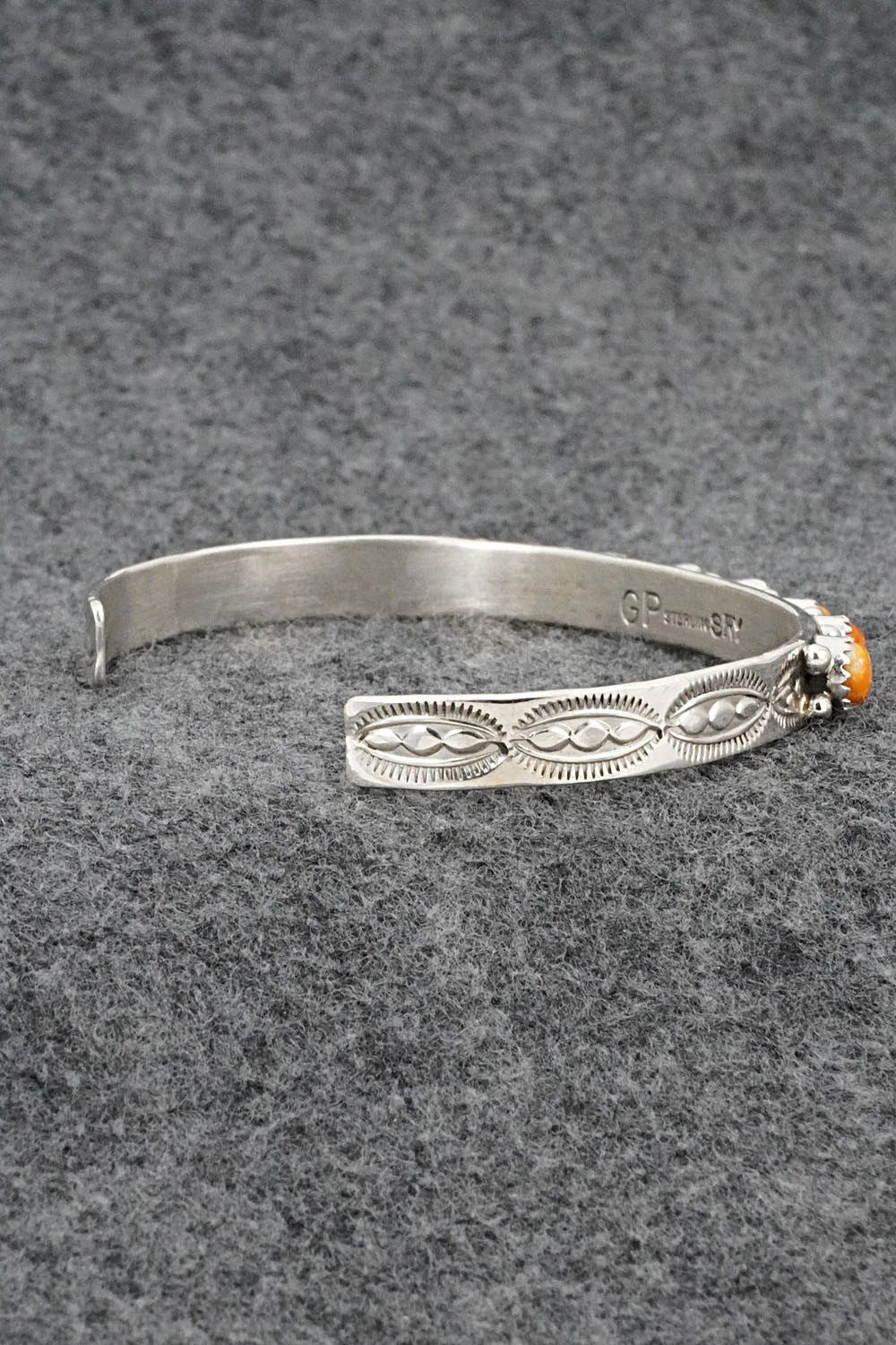 Spiny Oyster & Sterling Silver Bracelet - Gaynell Parker