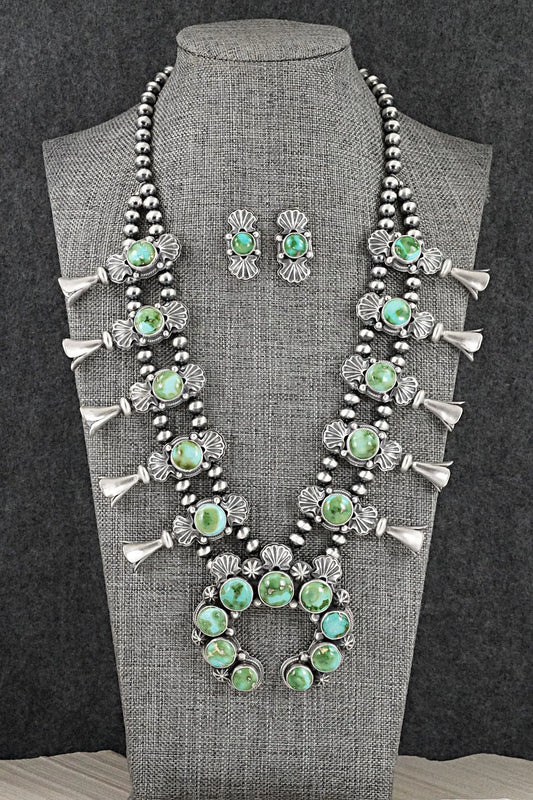 Turquoise & Sterling Silver Squash Blossom Set - Randy Boyd