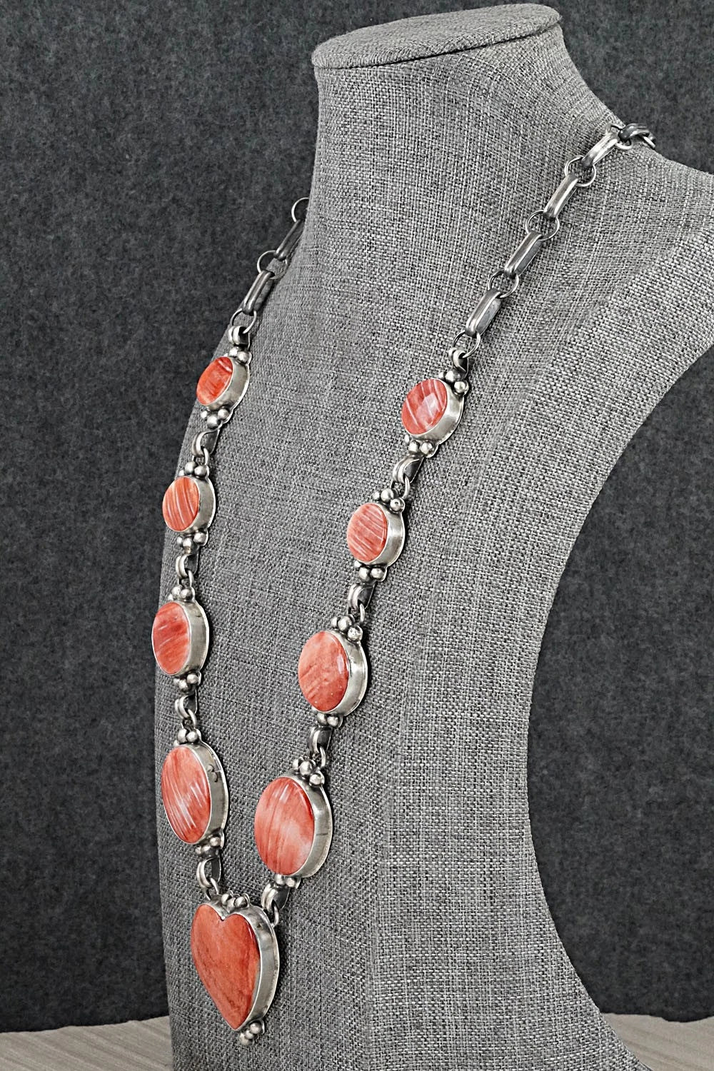 Spiny Oyster & Sterling Silver Necklace - Darrin Livingston