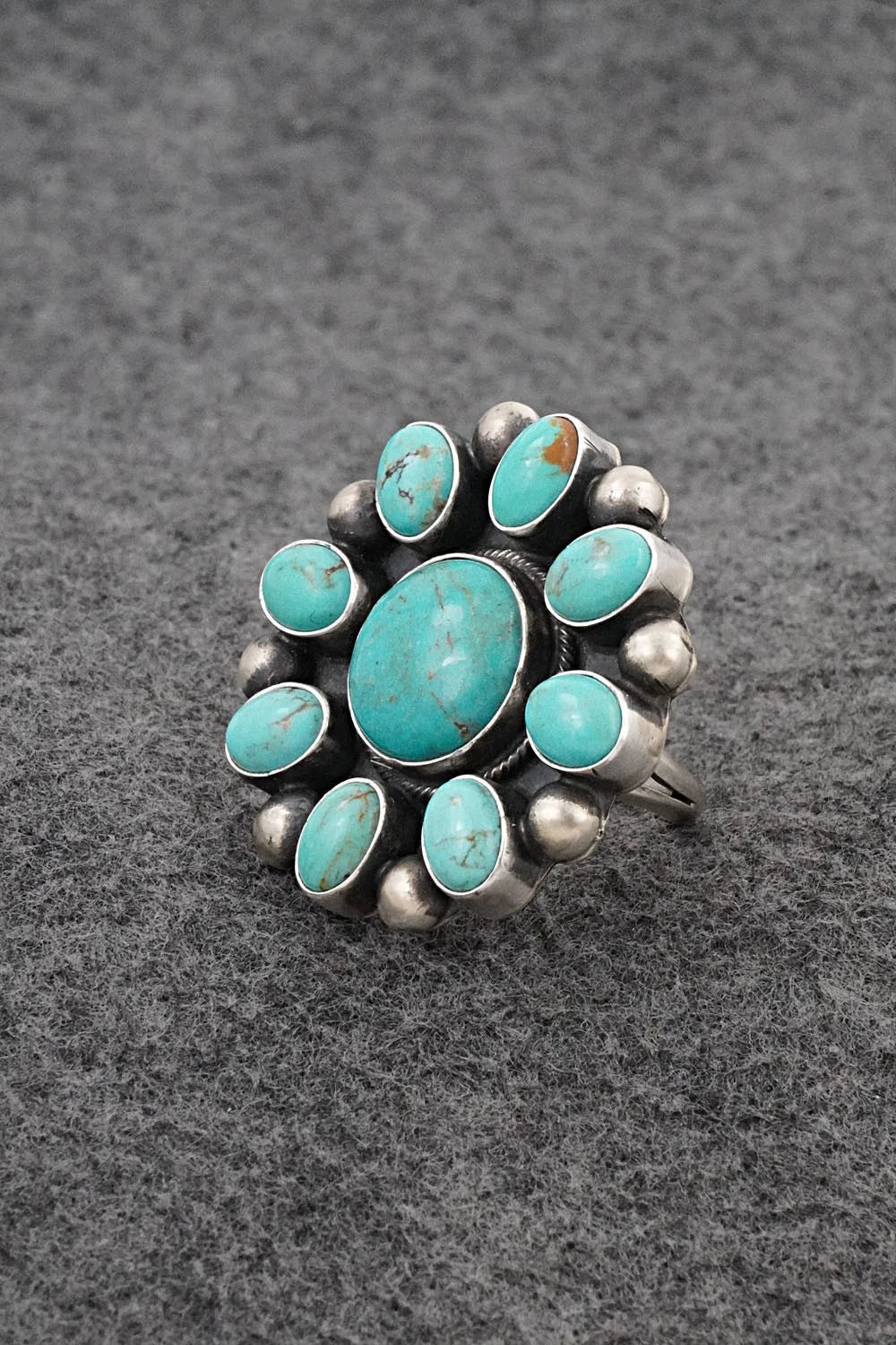 Turquoise & Sterling Silver Ring - Kathleen Livingston - Size Adjustable