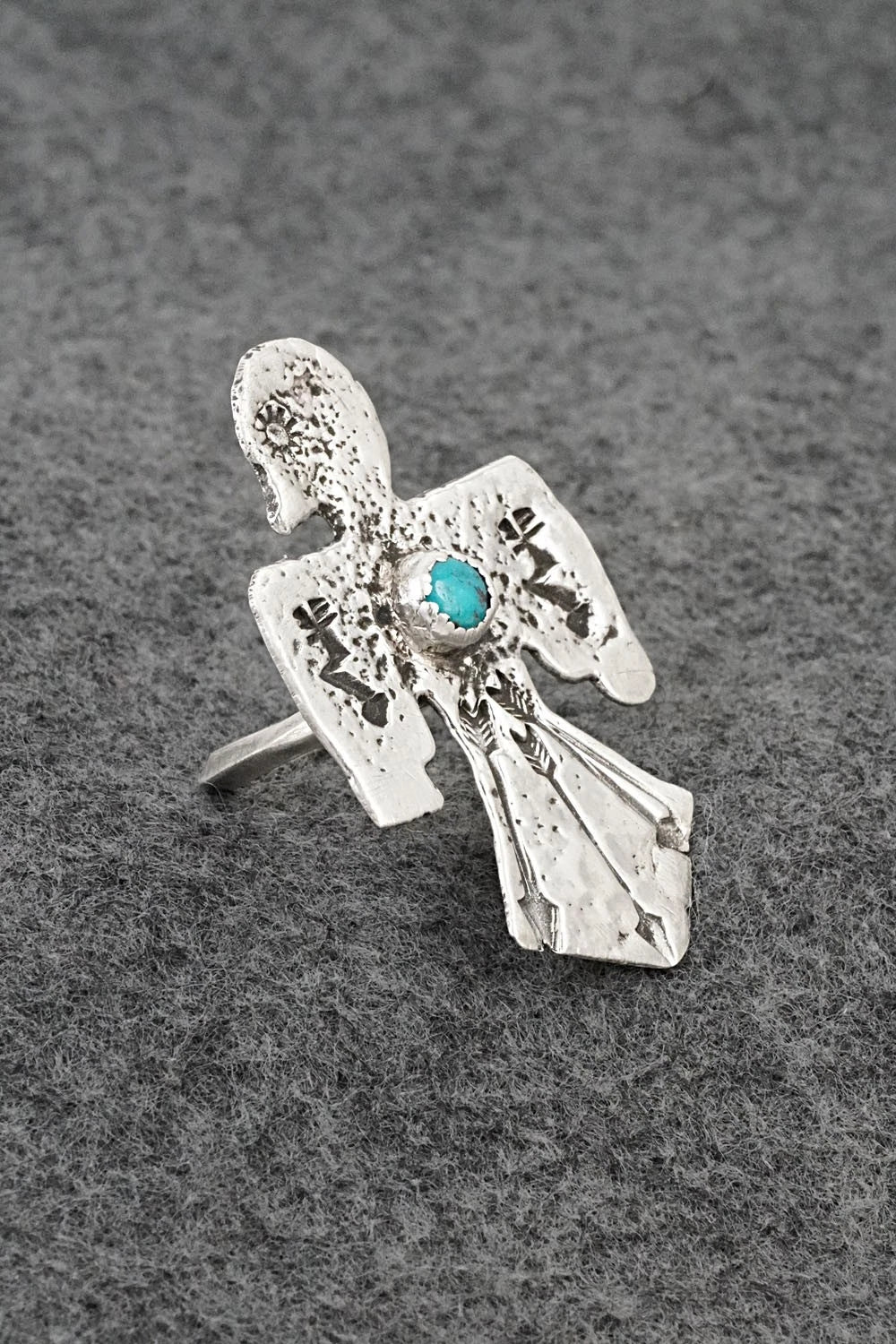 Turquoise & Sterling Silver Ring - Delbert Arviso - Size 7.5