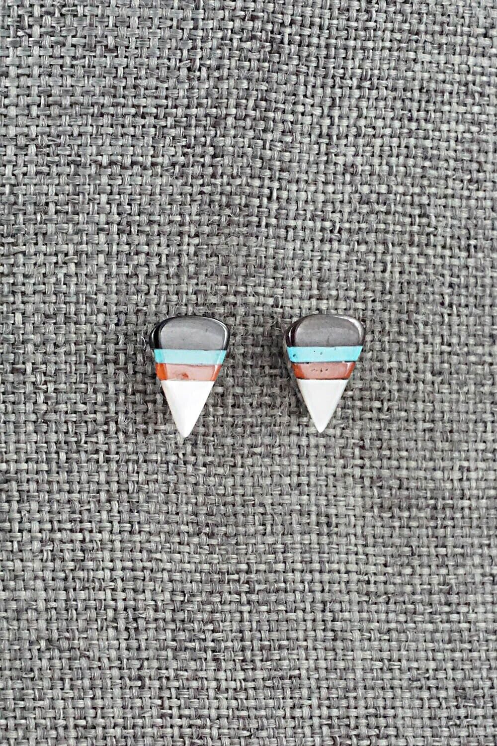 Multi-Stone & Sterling Silver Inlay Earrings - Preston Walela