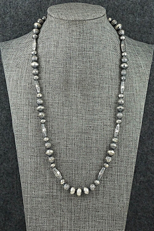 Sterling Silver Navajo Pearl Necklace 20" - Vintage