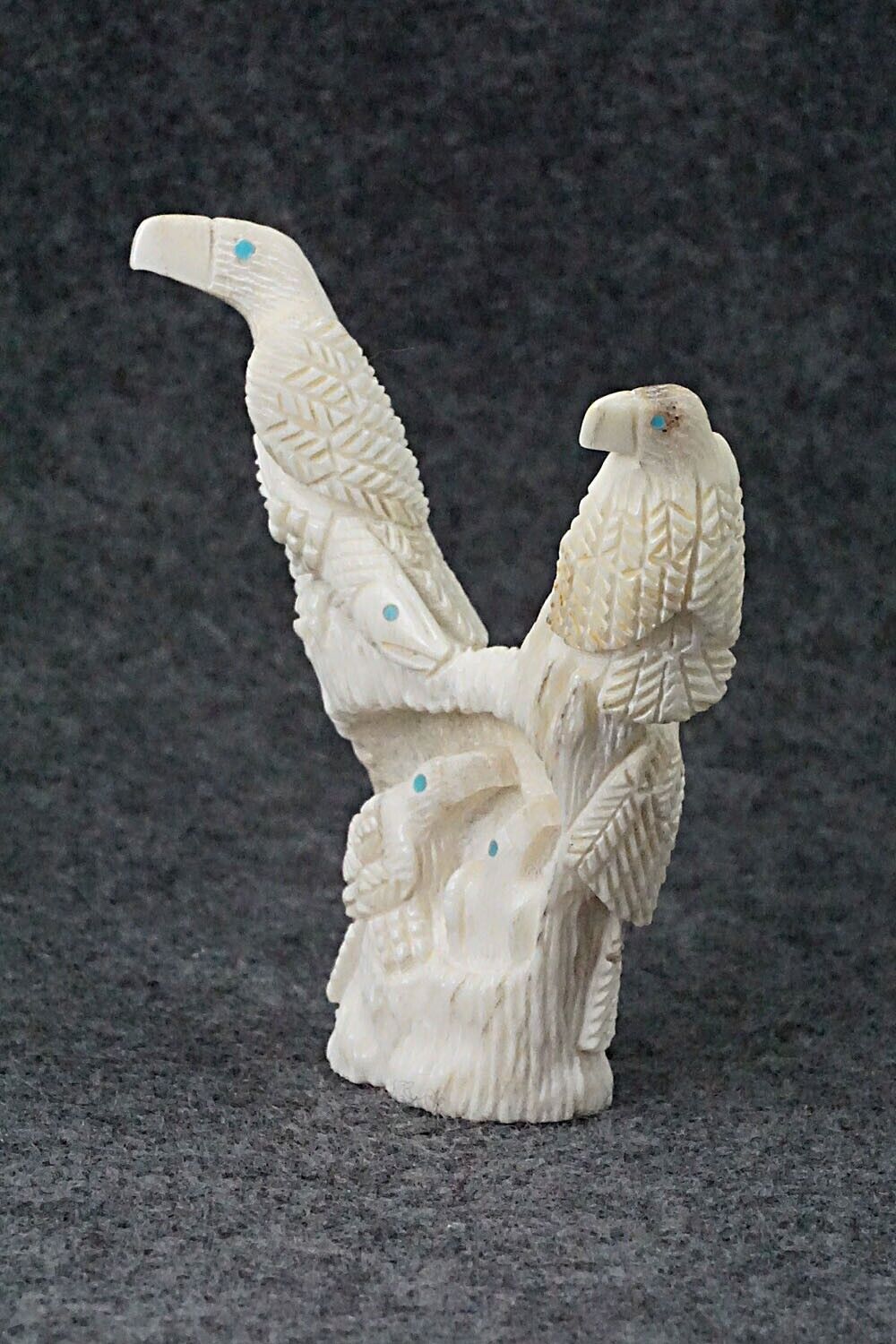 Eagles with Fish Zuni Fetish Carving - Destry Siutza