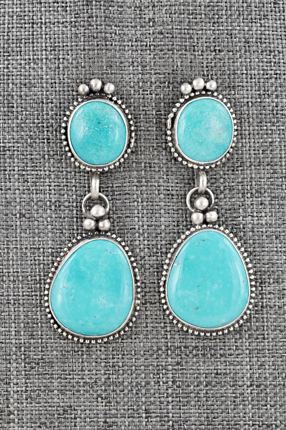 Turquoise & Sterling Silver Earrings - Betty Tom