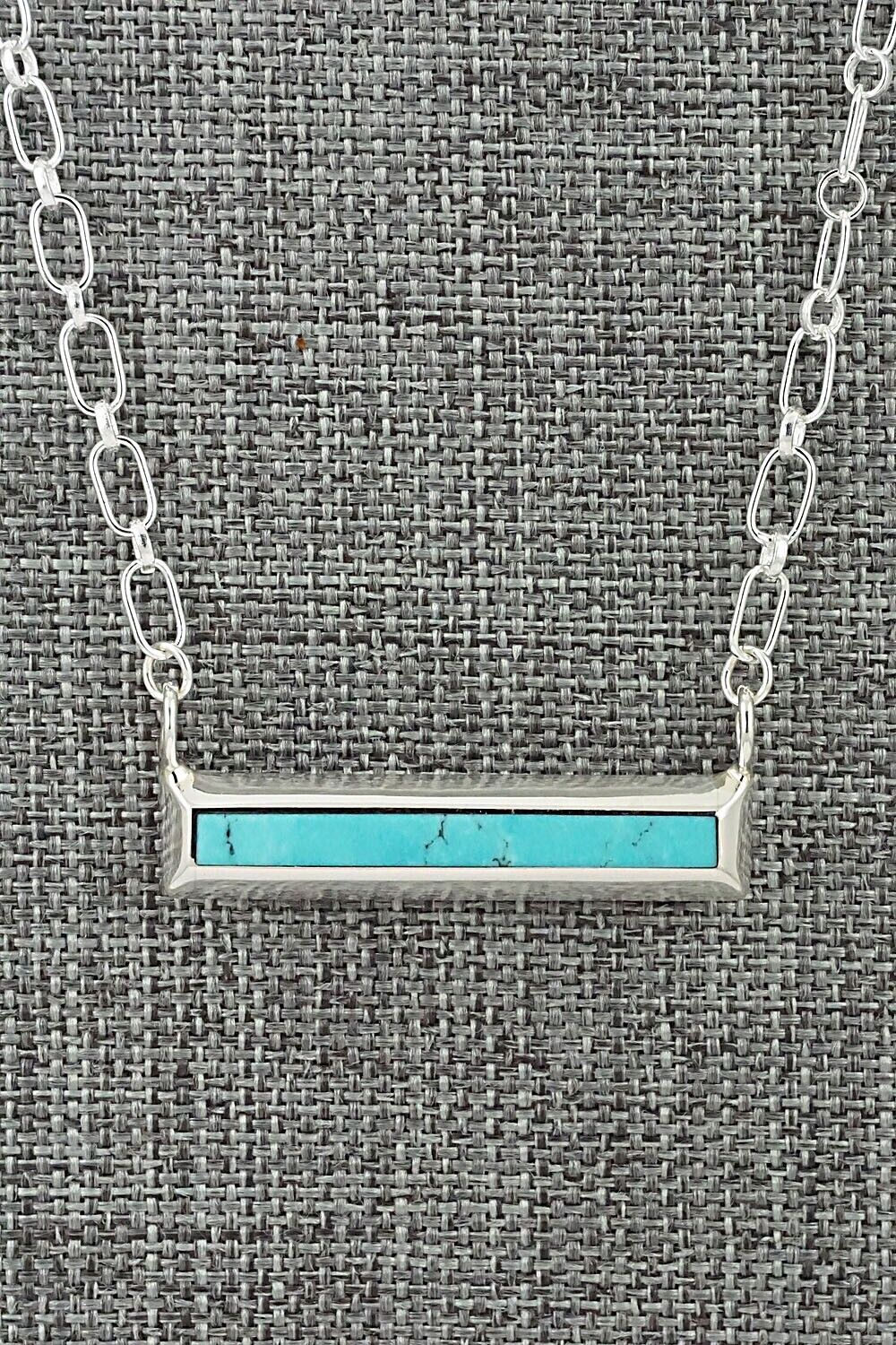 Turquoise & Sterling Silver Necklace - Troy Natachu