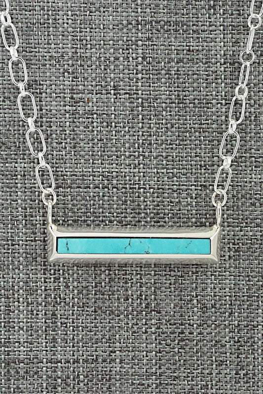 Turquoise & Sterling Silver Necklace - Troy Natachu