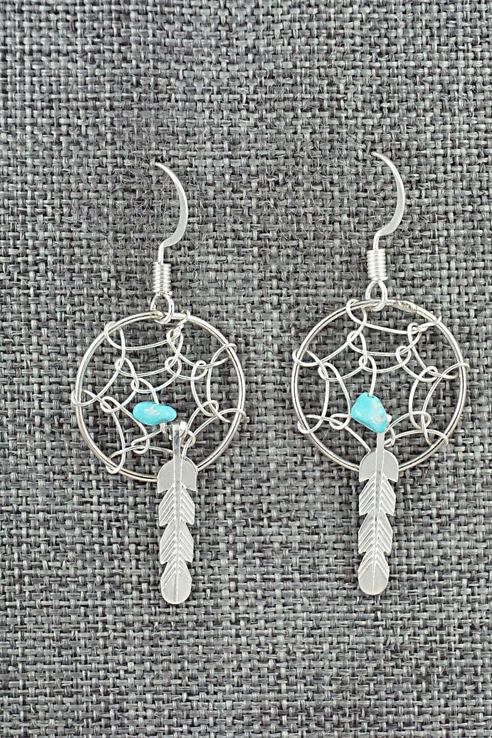 Turquoise & Sterling Silver Earrings - Helena Yazzie