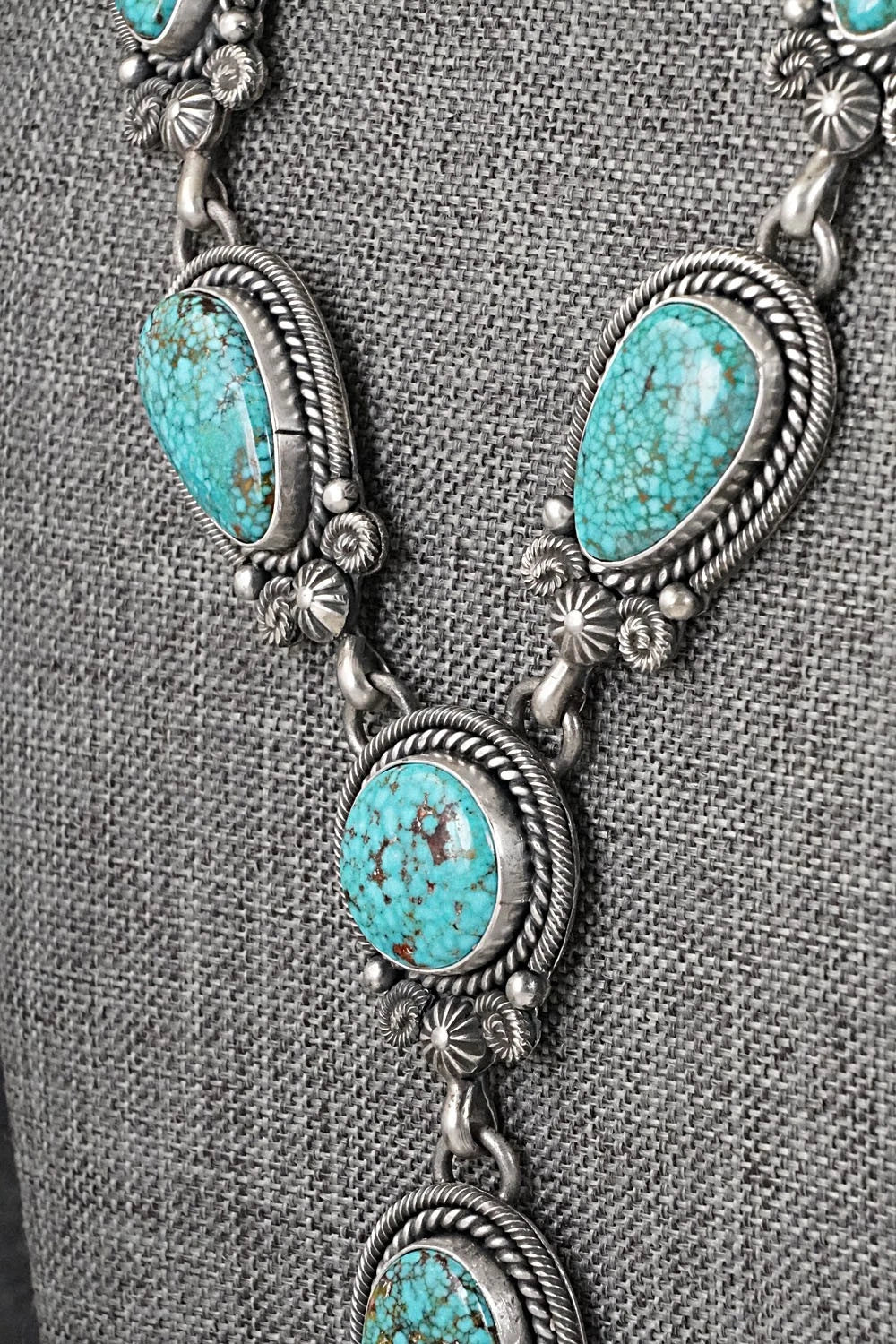 Turquoise & Sterling Silver Necklace and Earrings Set - Rosita Calladitto