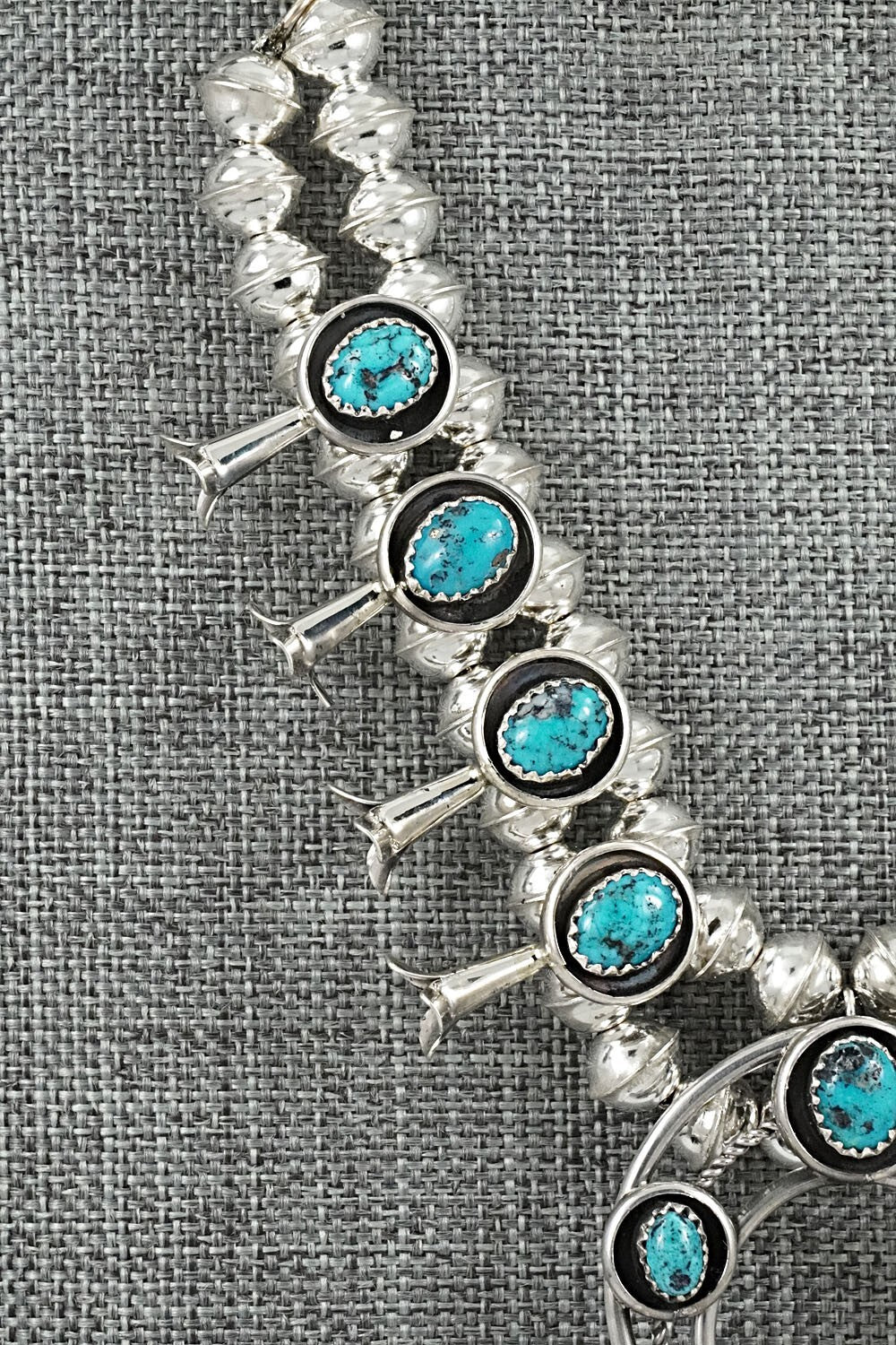 Turquoise & Sterling Silver Squash Blossom Set - Phil Garcia
