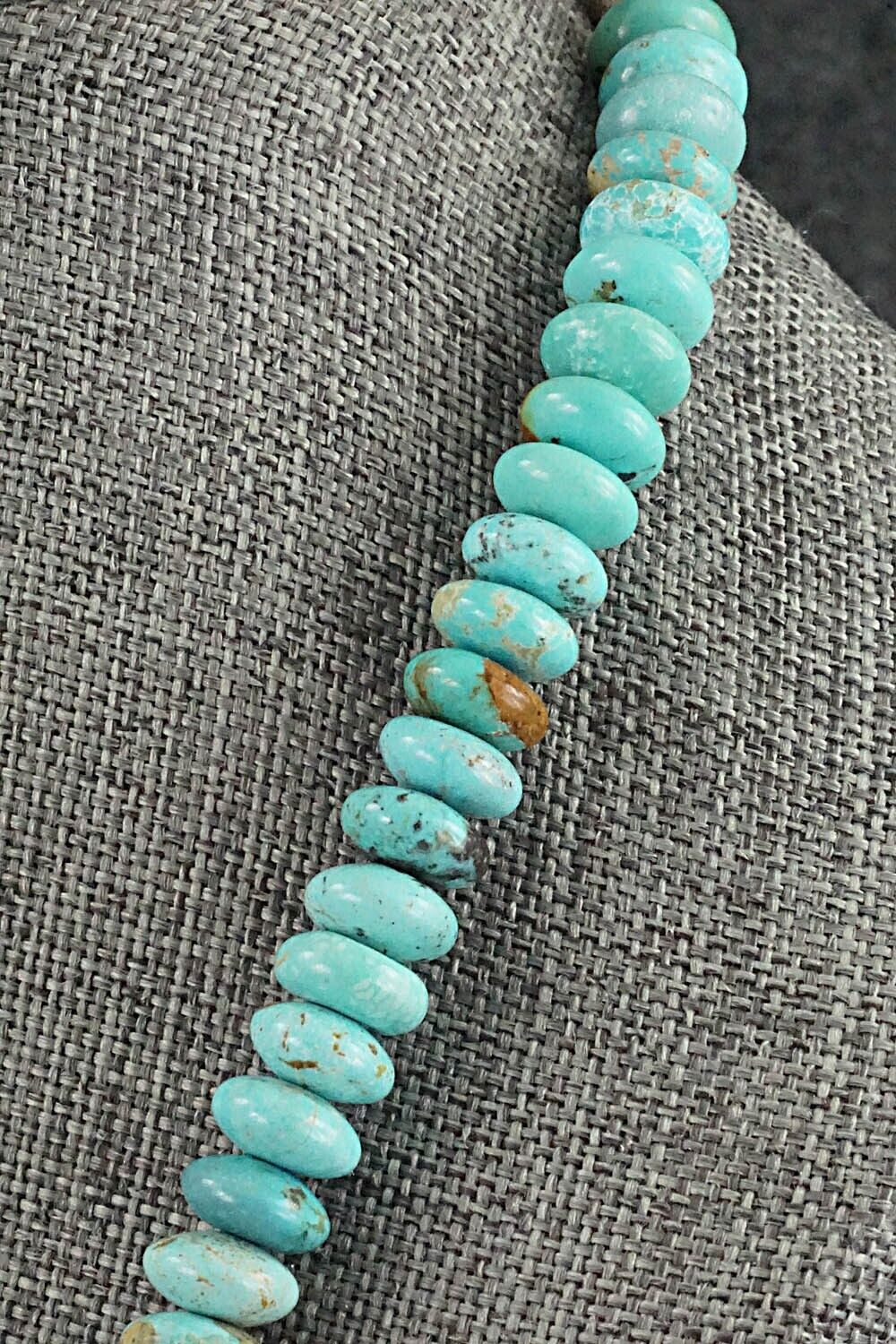 Turquoise & Sterling Silver Necklace 19" - Doreen Jake