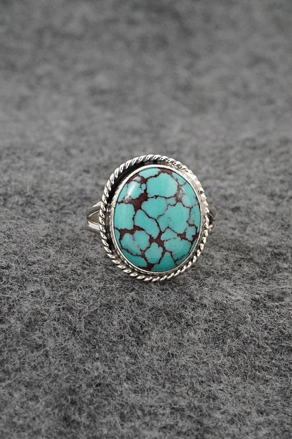 Turquoise & Sterling Silver Ring - Eugene Gruber - Size 8