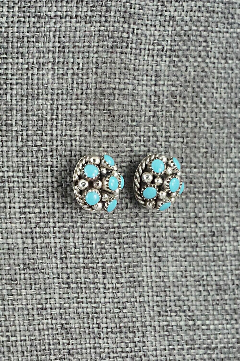 Turquoise & Sterling Silver Earrings - Dickey Charlie