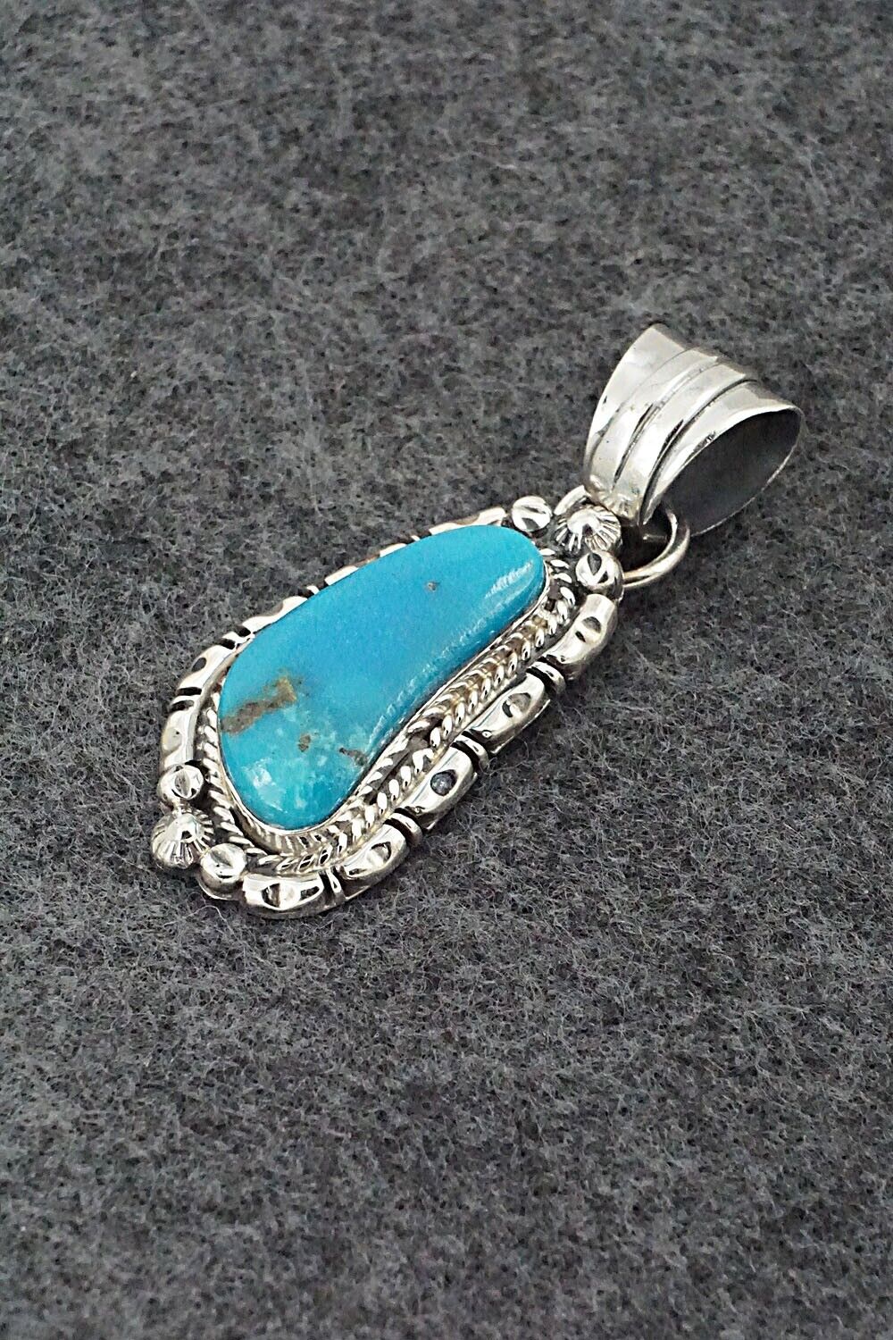 Turquoise & Sterling Silver Pendant - Kiriza Tom