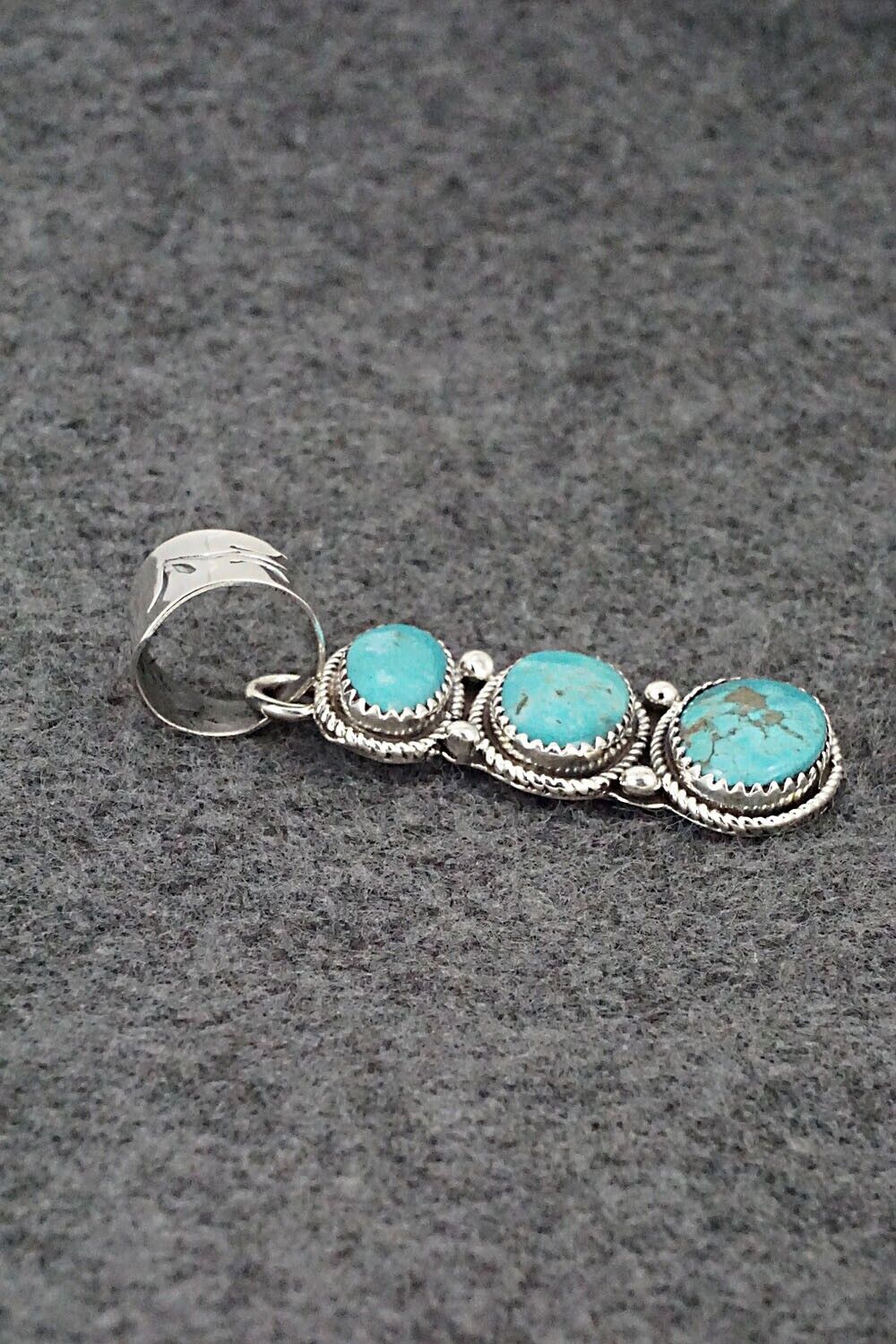 Turquoise & Sterling Silver Pendant - Ernest Hawthorne