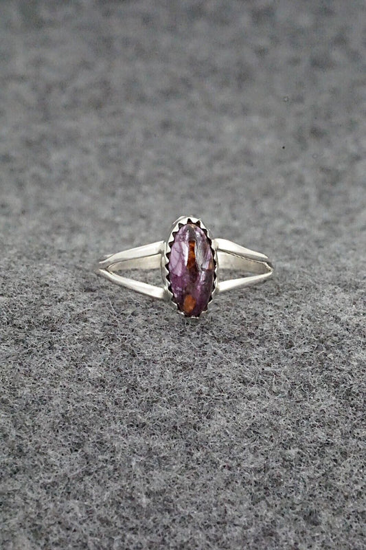 Spiny Oyster & Sterling Silver Ring - Robert Martinez - Size 8.75