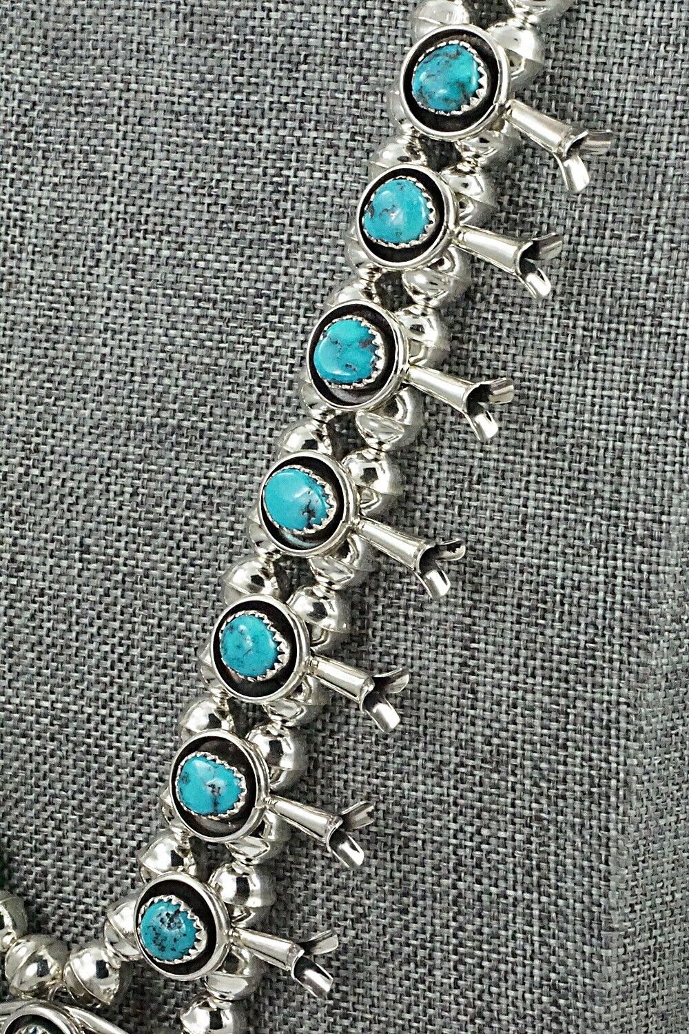 Turquoise & Sterling Silver Squash Blossom Set - Phil Garcia