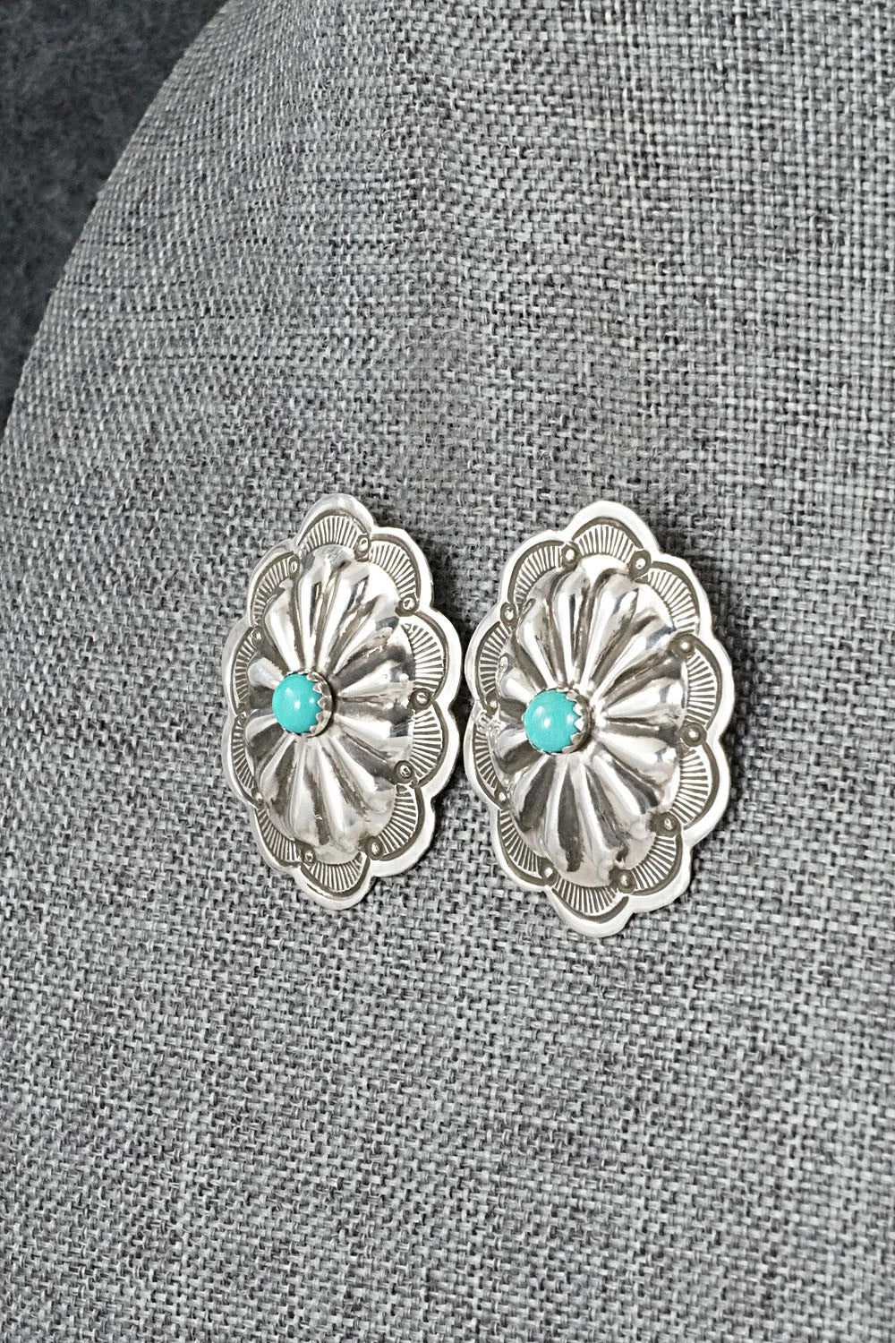 Turquoise & Sterling Silver Earrings - Charlotte Blackgoat