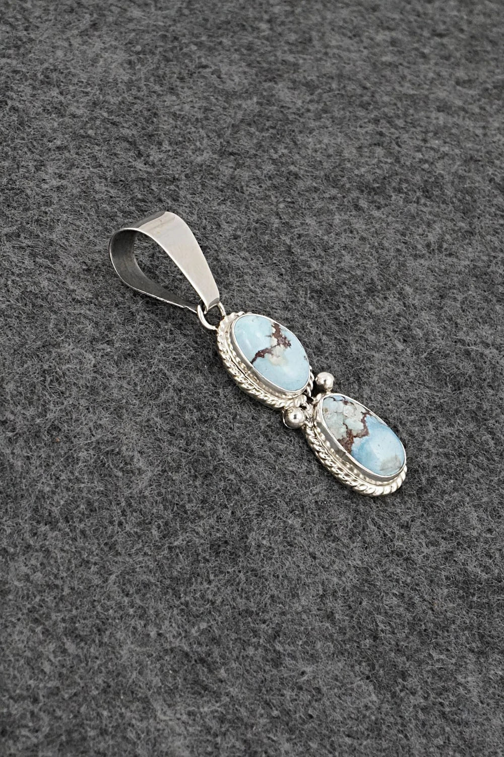 Turquoise & Sterling Silver Pendant - Eugene Gruber