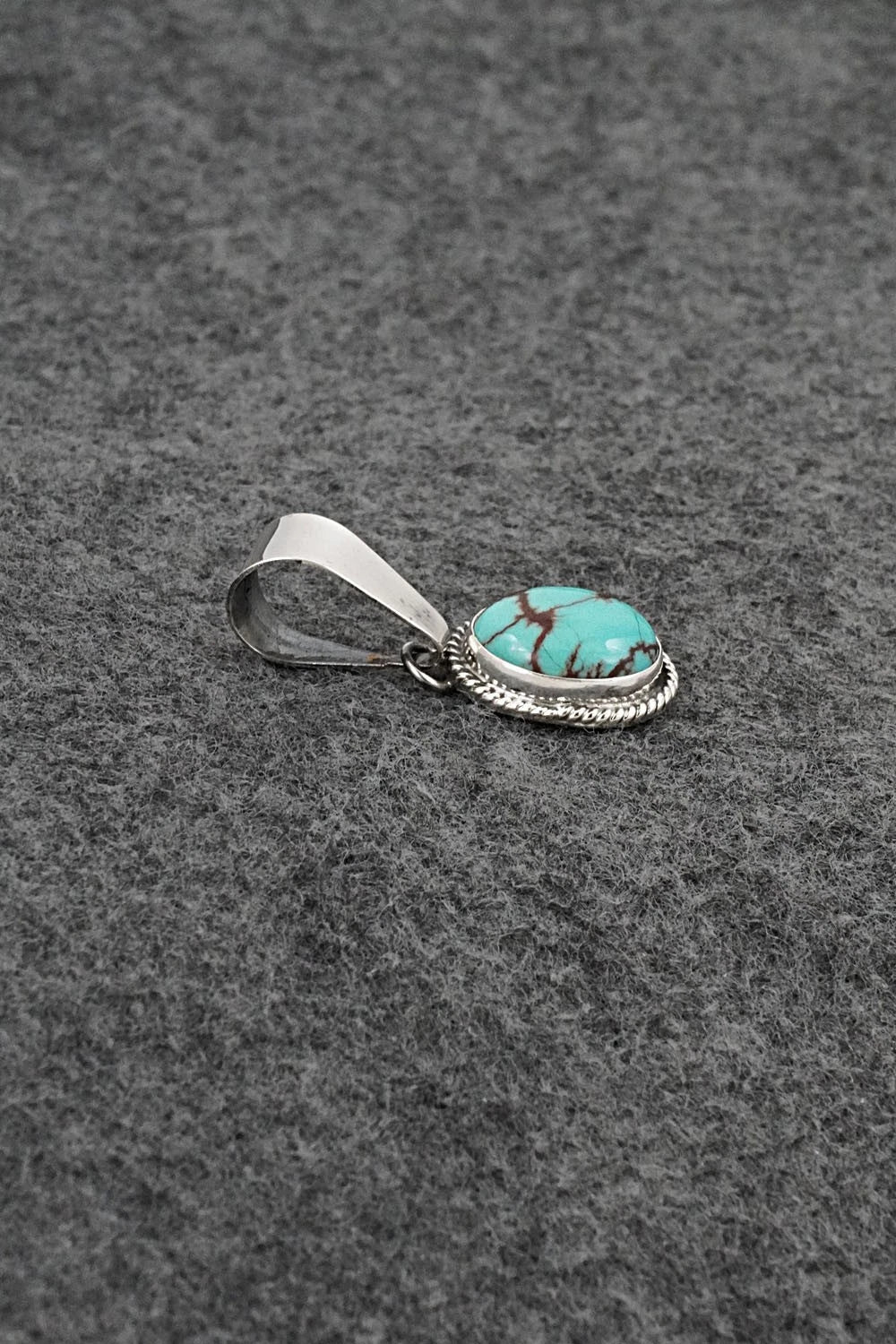 Turquoise & Sterling Silver Pendant - Eugene Gruber