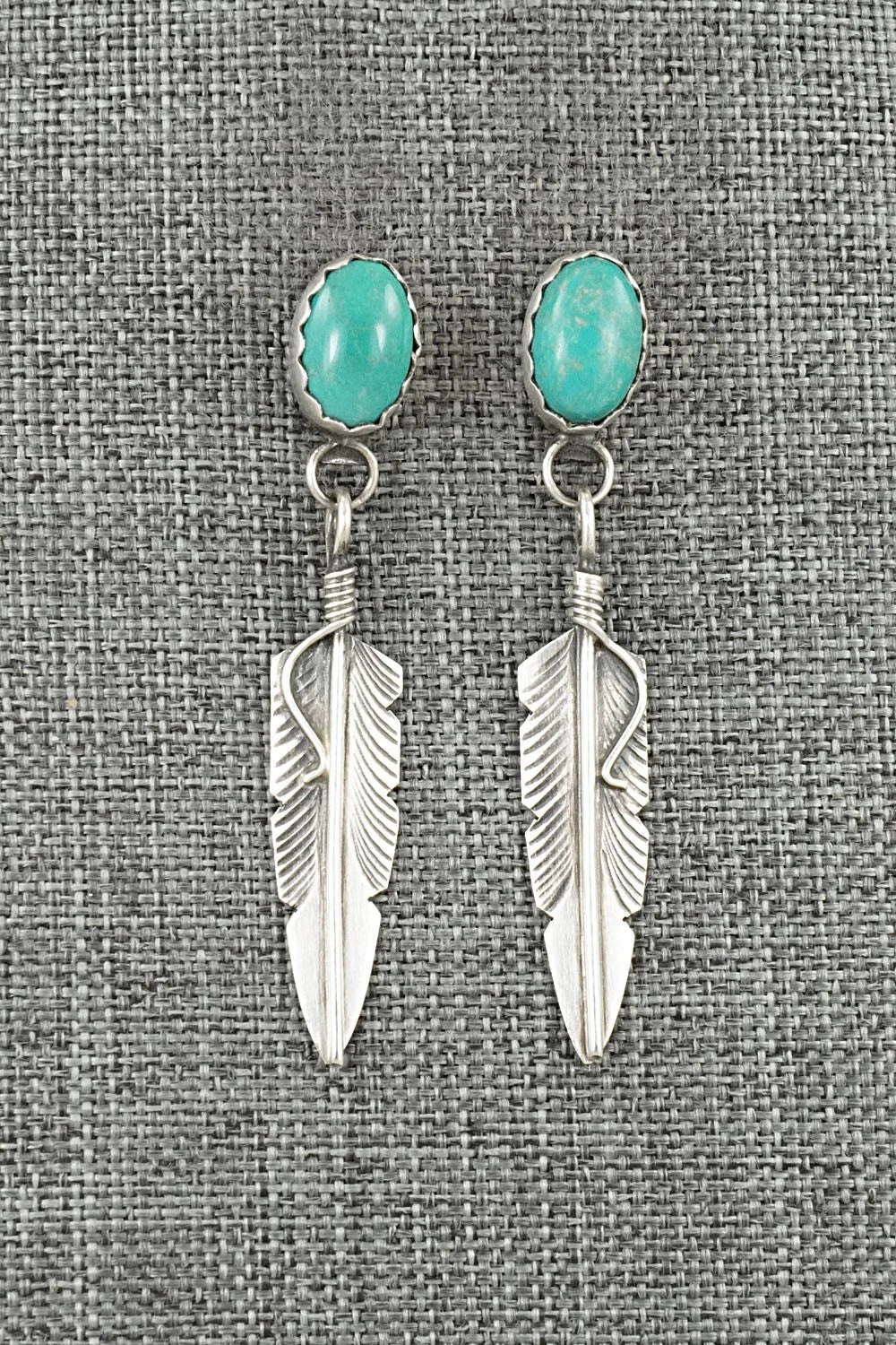 Turquoise & Sterling Silver Earrings - Chris Charley
