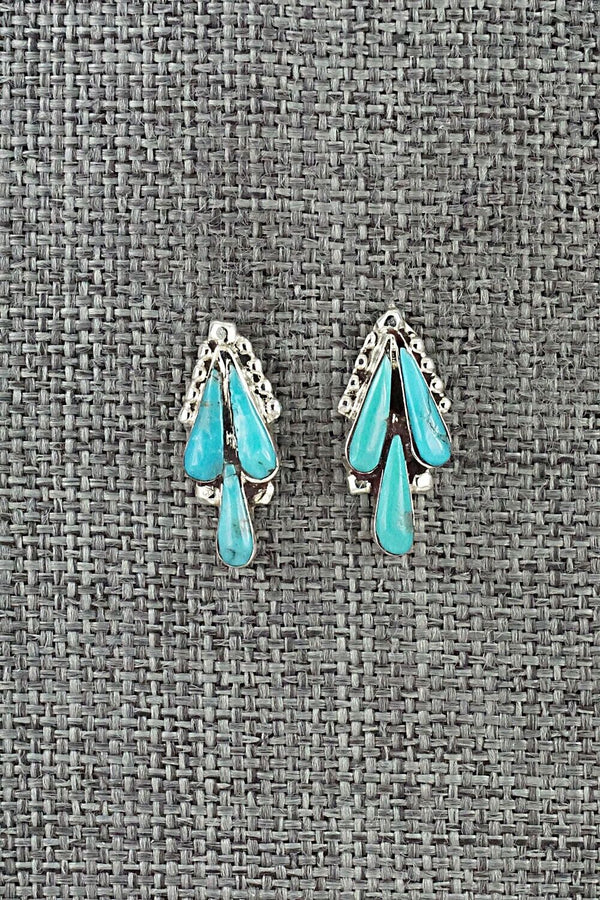 Turquoise & Sterling Silver Earrings - Vincent Hooee