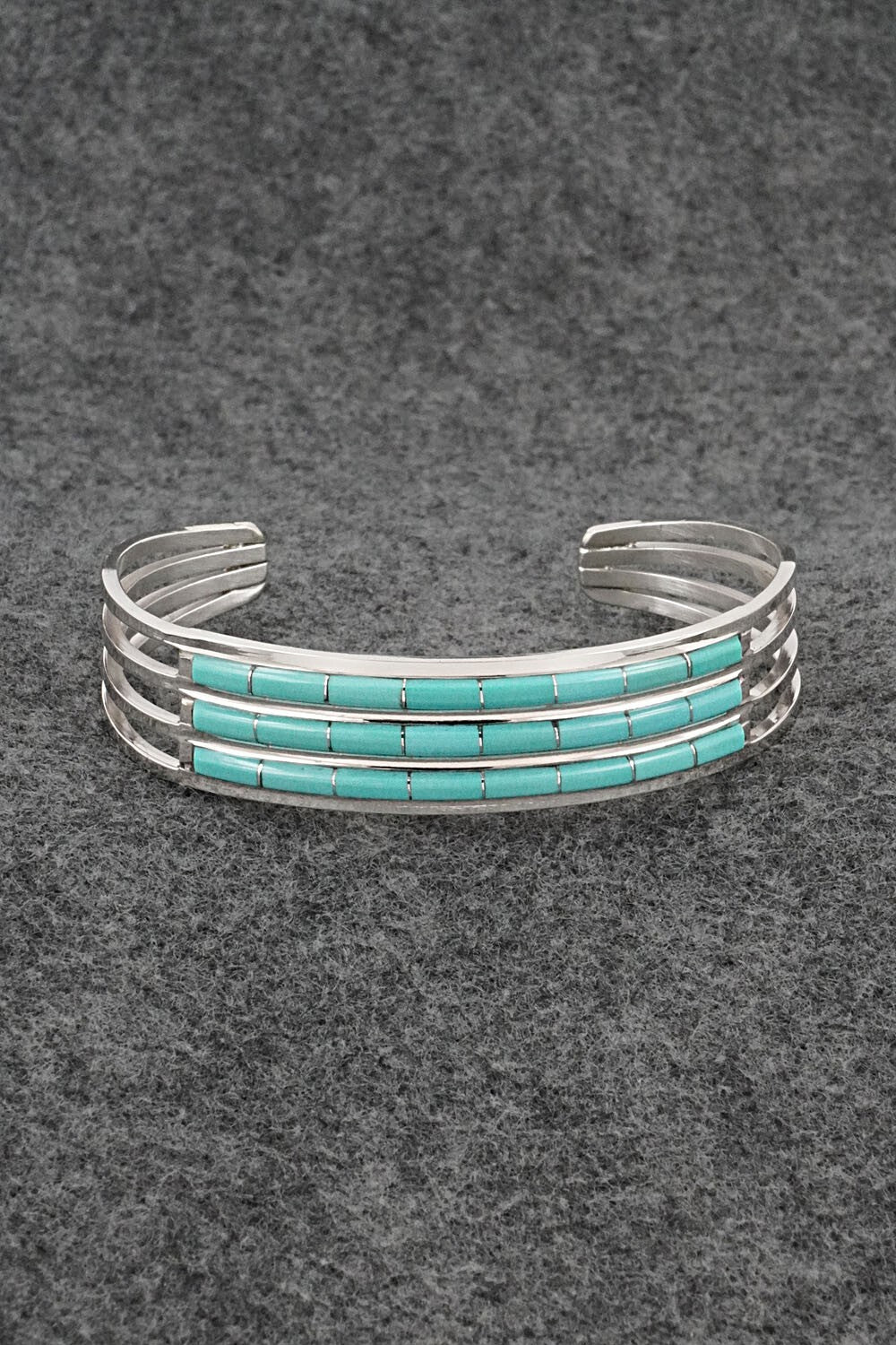 Turquoise & Sterling Silver Inlay Bracelet - Anson Wallace