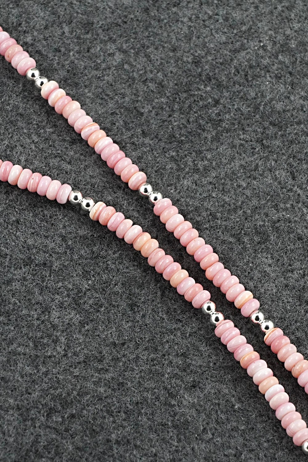 Pink Conch & Sterling Silver Necklace 18" - Doreen Jake