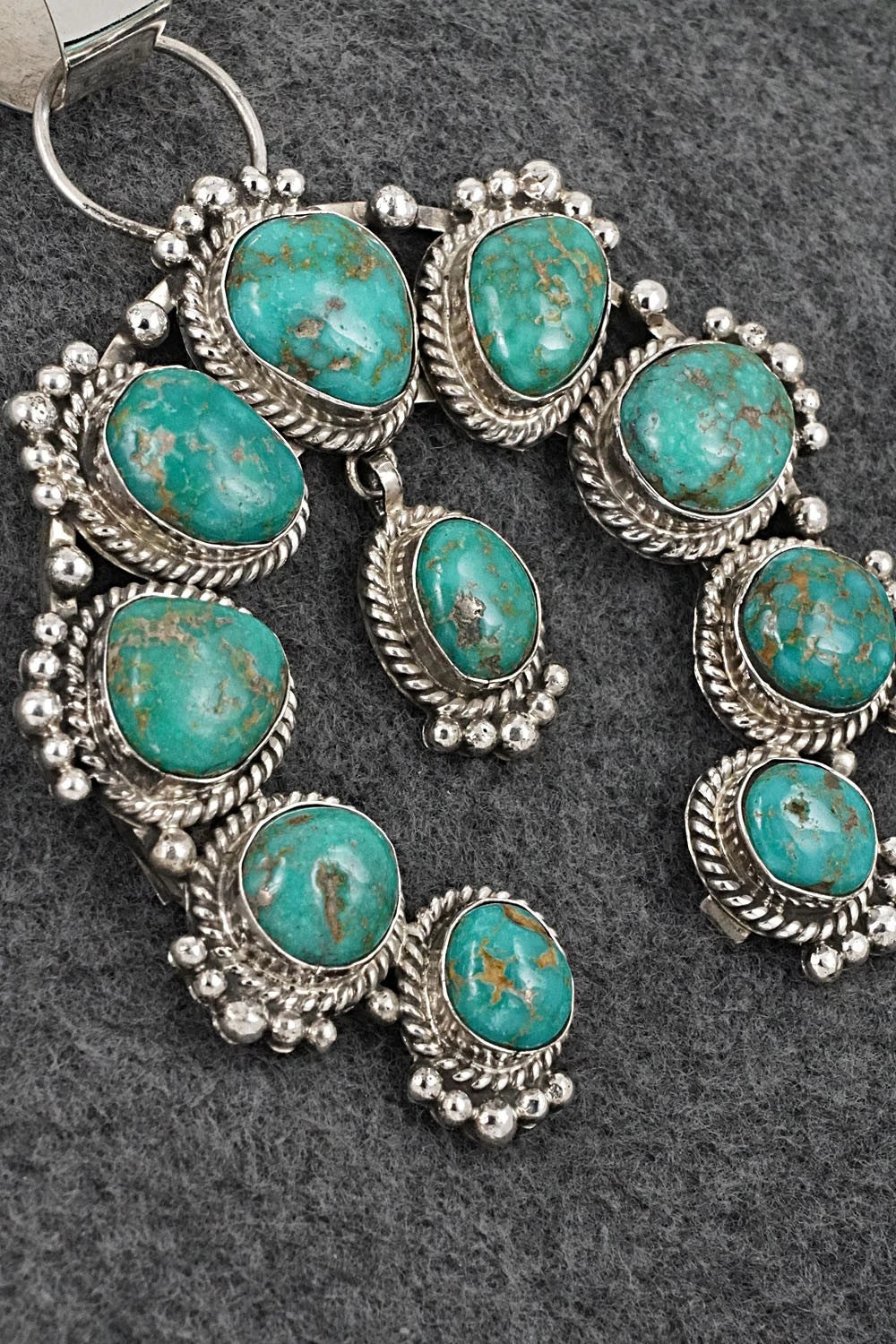Turquoise and Sterling Silver Naja Pendant - Vernon Johnson