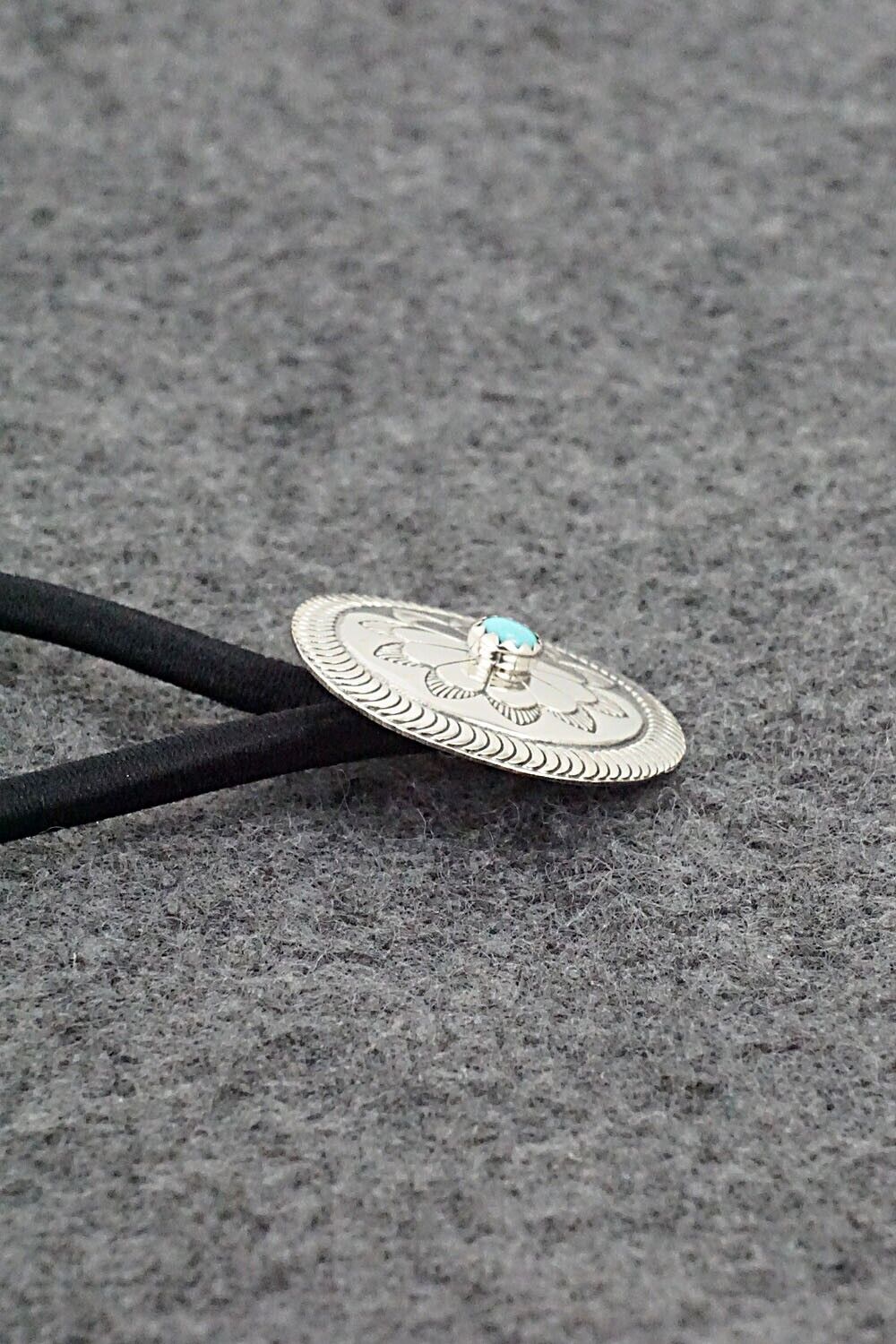 Turquoise & Sterling Silver Hair Tie - Anderson Benally