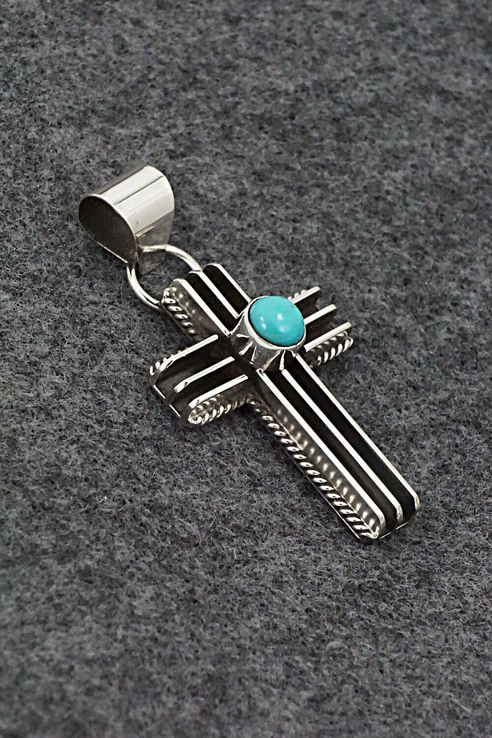 Turquoise & Sterling Silver Pendant - Darrell Yazzie