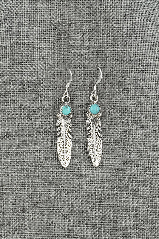 Turquoise & Sterling Silver Earrings - Adelarae Yazzie