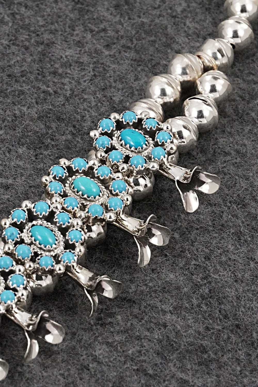 Turquoise & Sterling Silver Squash Blossom Set - Nathaniel Curley