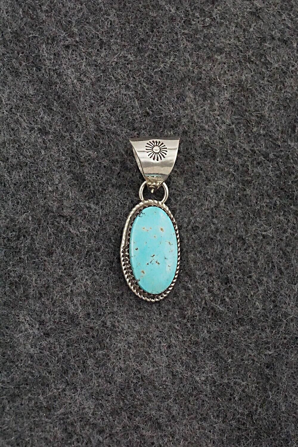 Turquoise & Sterling Silver Pendant - Ernest Hawthorne