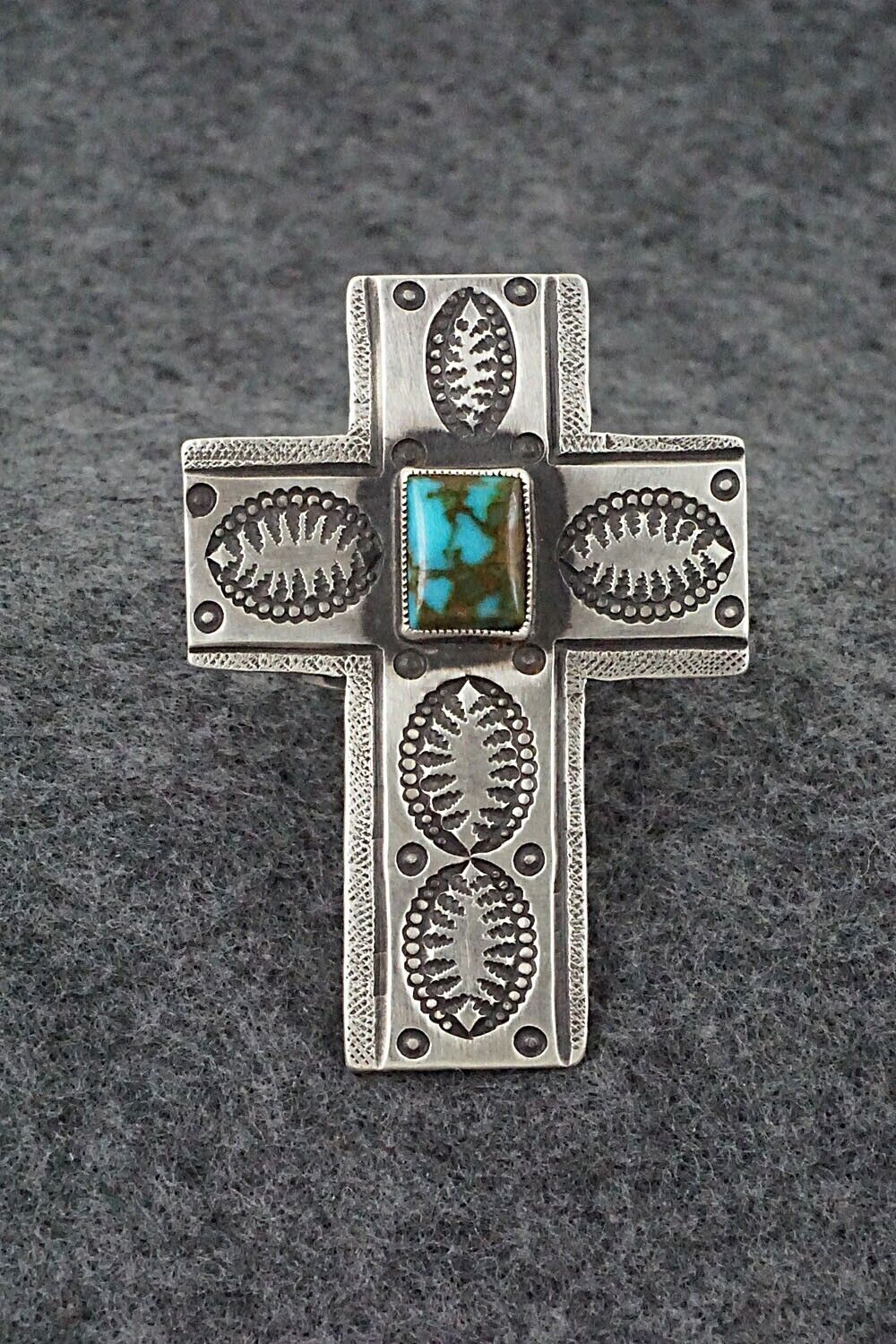 Turquoise & Sterling Silver Ring - Calvin Martinez - Size 8.5