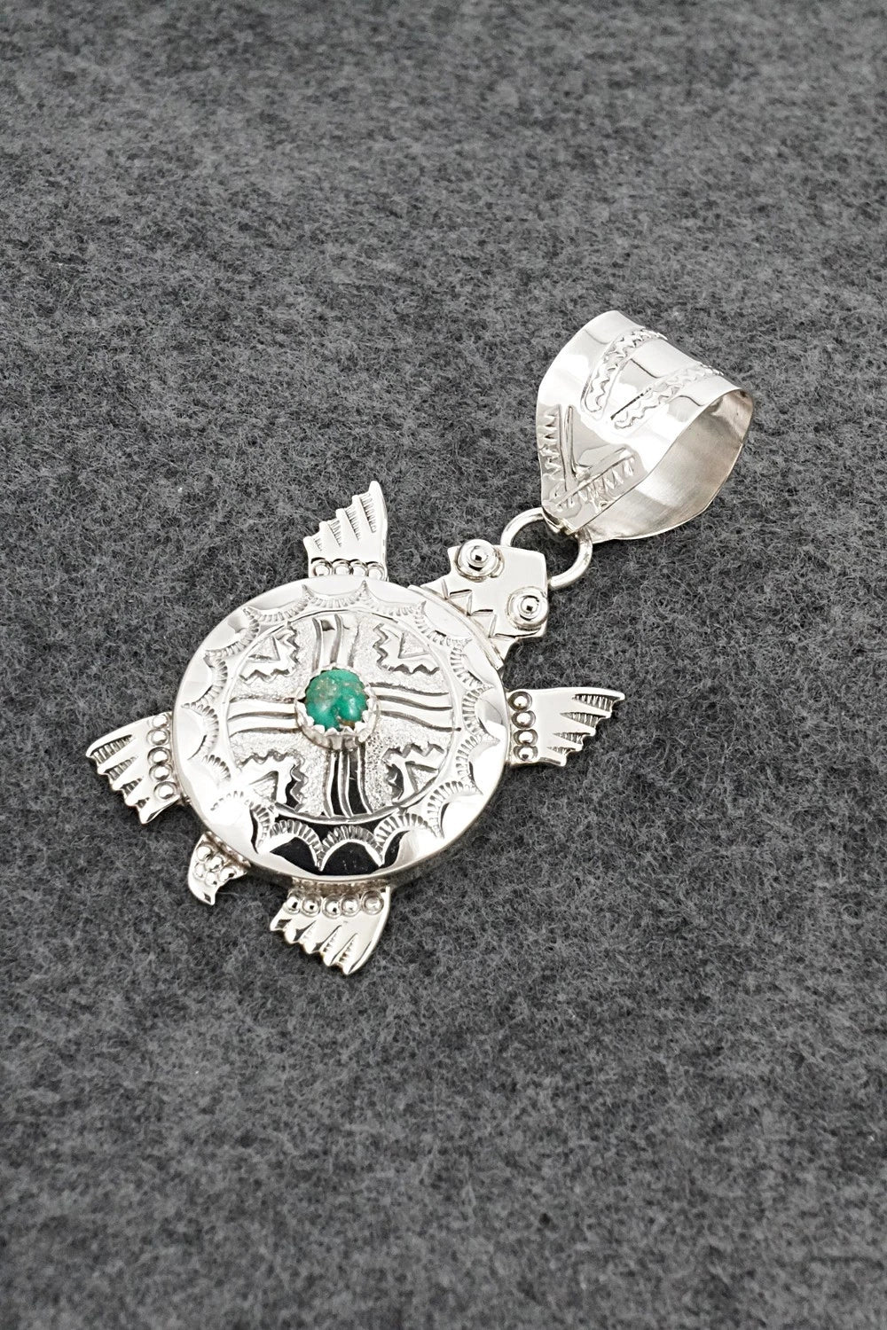 Turquoise & Sterling Silver Pendant - Alonzo Mariano