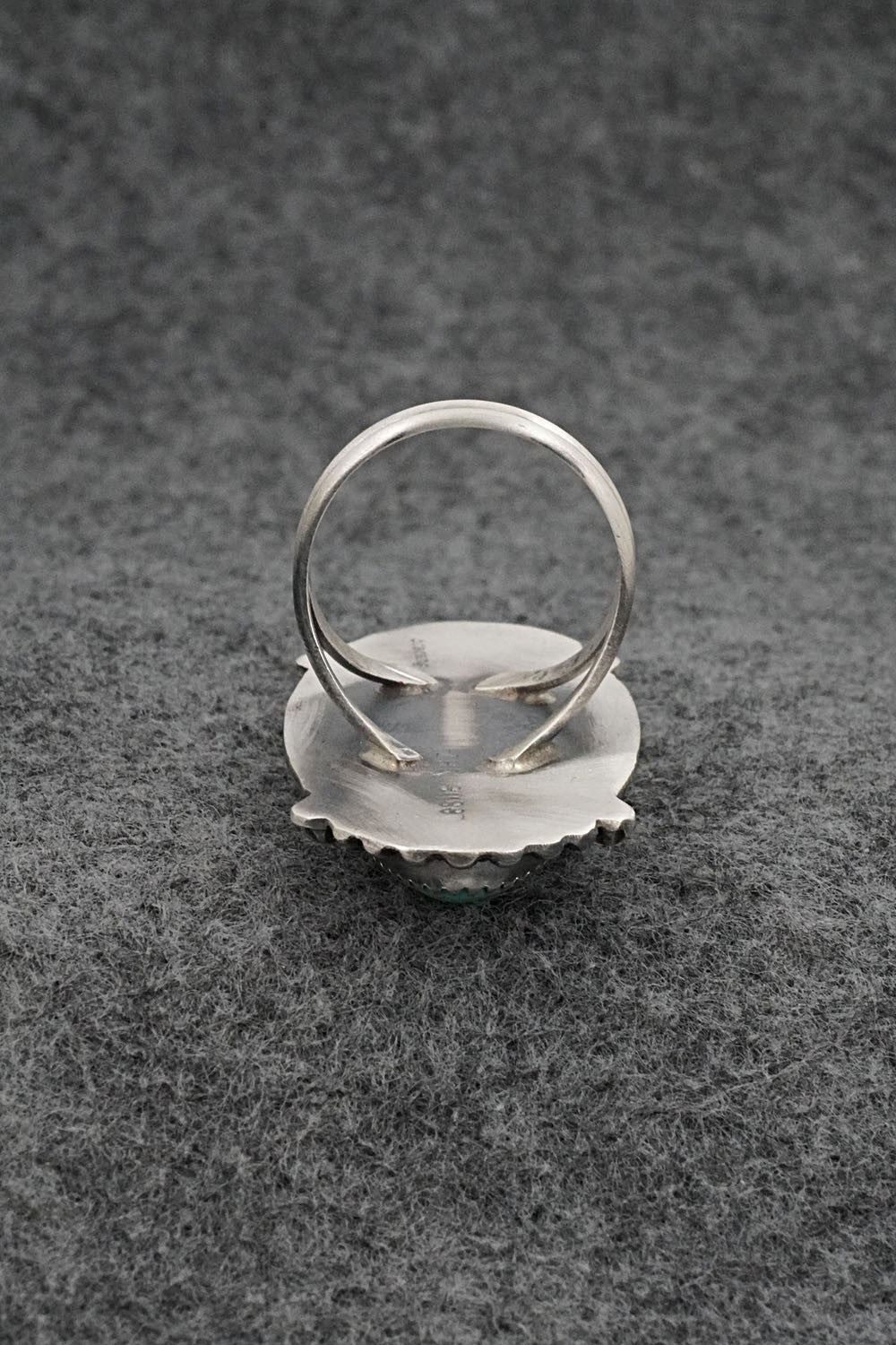 Turquoise & Sterling Silver Ring - Leslie Nez - Size 9.5