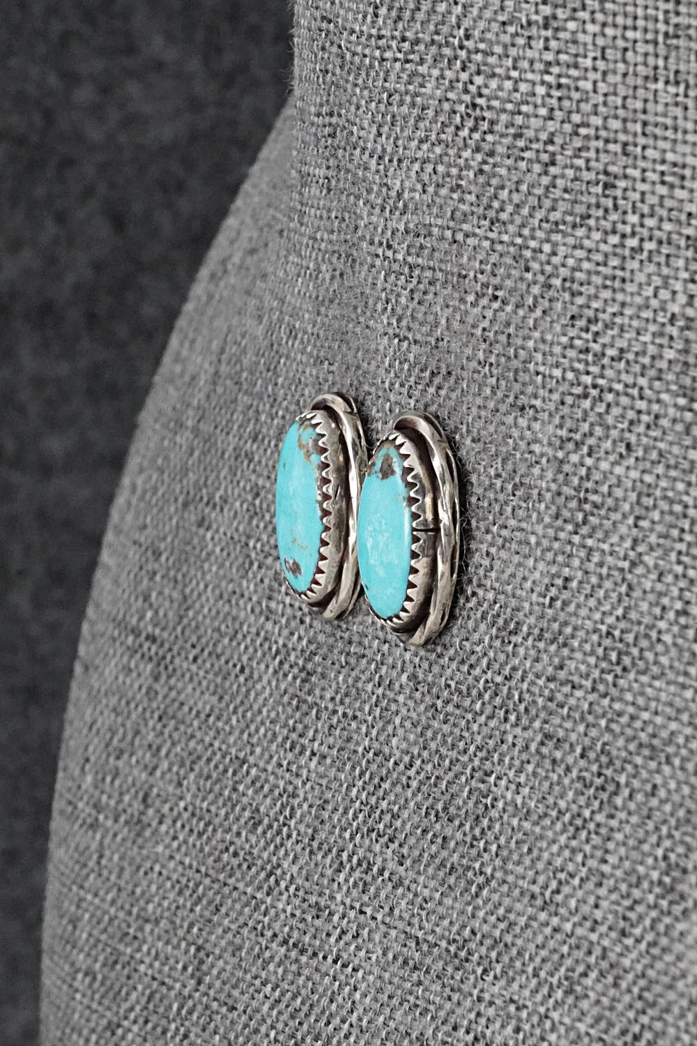 Turquoise & Sterling Silver Earrings - Ernest Hawthorne