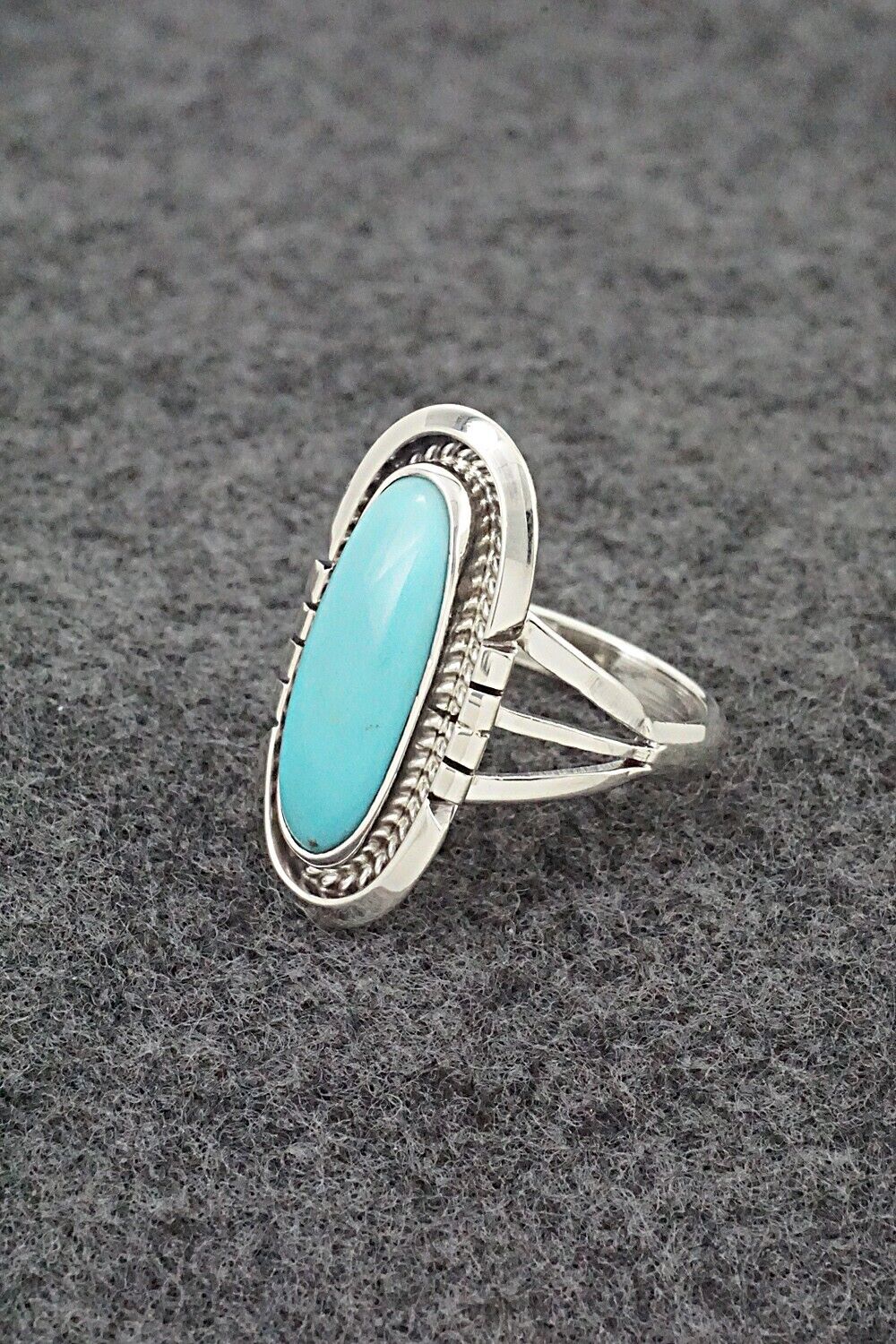 Turquoise & Sterling Silver Ring - Samuel Yellowhair - Size 6.75