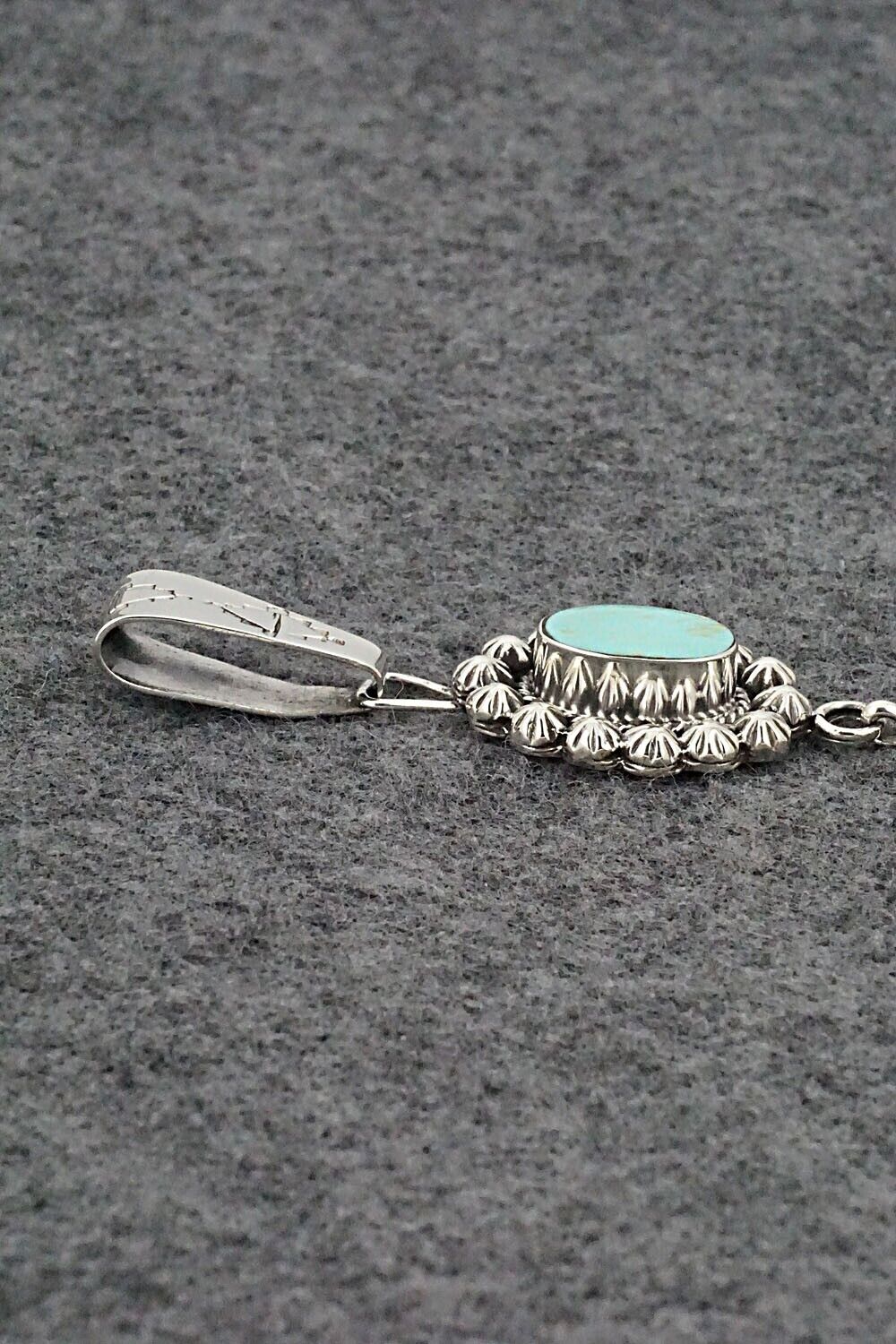 Turquoise & Sterling Silver Pendant - Sheena Jack