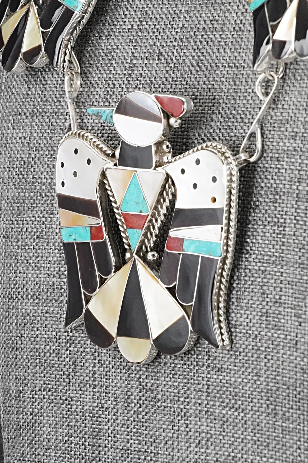 Multi-Stone & Sterling Silver Inlay Necklace Set - Corraine Shack